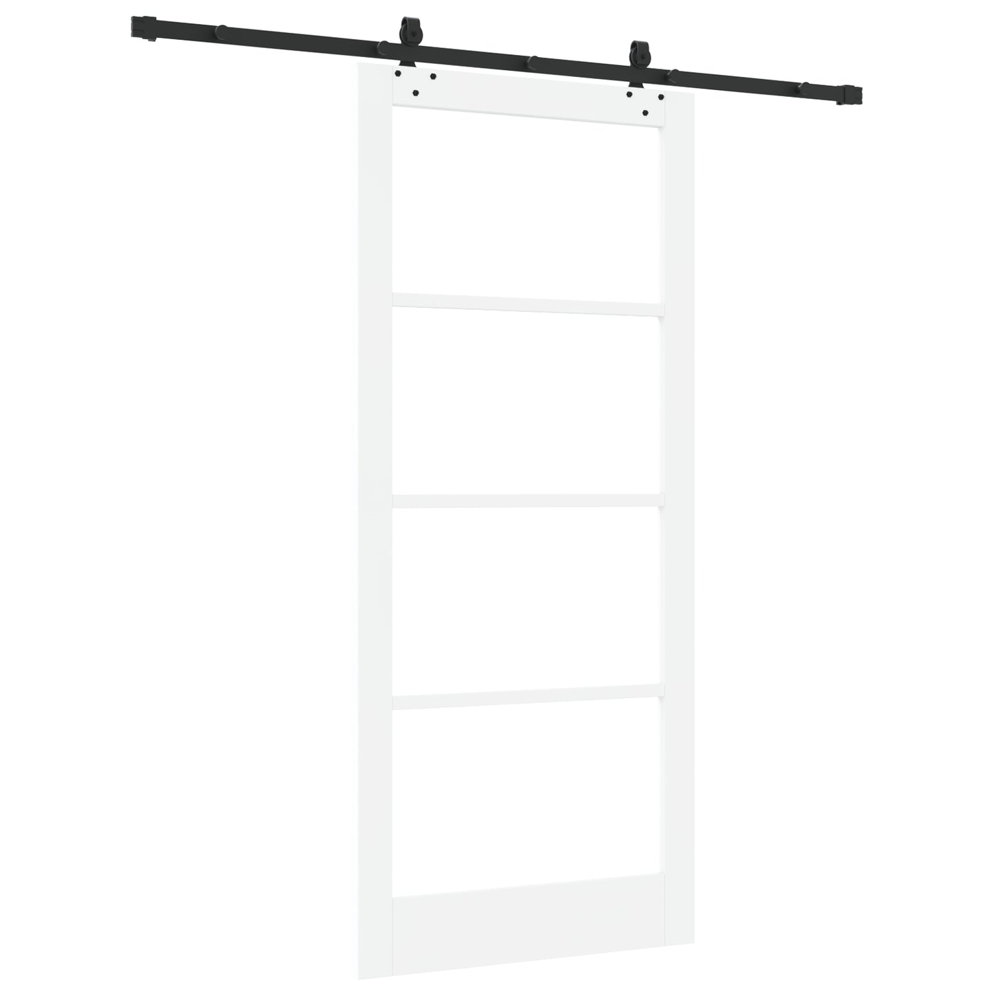 Sliding Door with Hardware Set 'ORKDAL'White Solid Wood & Glass, vidaXL Interior Door with Glass 'ORKDAL'White 93x211x4 cm