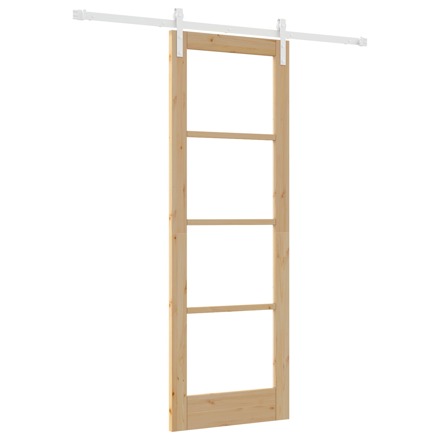Sliding Door with Hardware Set "ORKDAL" Solid Wood & Glass, vidaXL Interior Door with Glass "ORKDAL" 73.5x211x4 cm Solid Wood Pine
