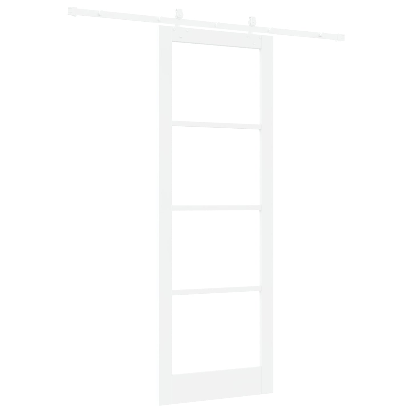 Sliding Door with Hardware Set White 83x232 cm Solid Wood Pine, vidaXL Interior Door with Glass 'ORKDAL'White 83x232x4 cm