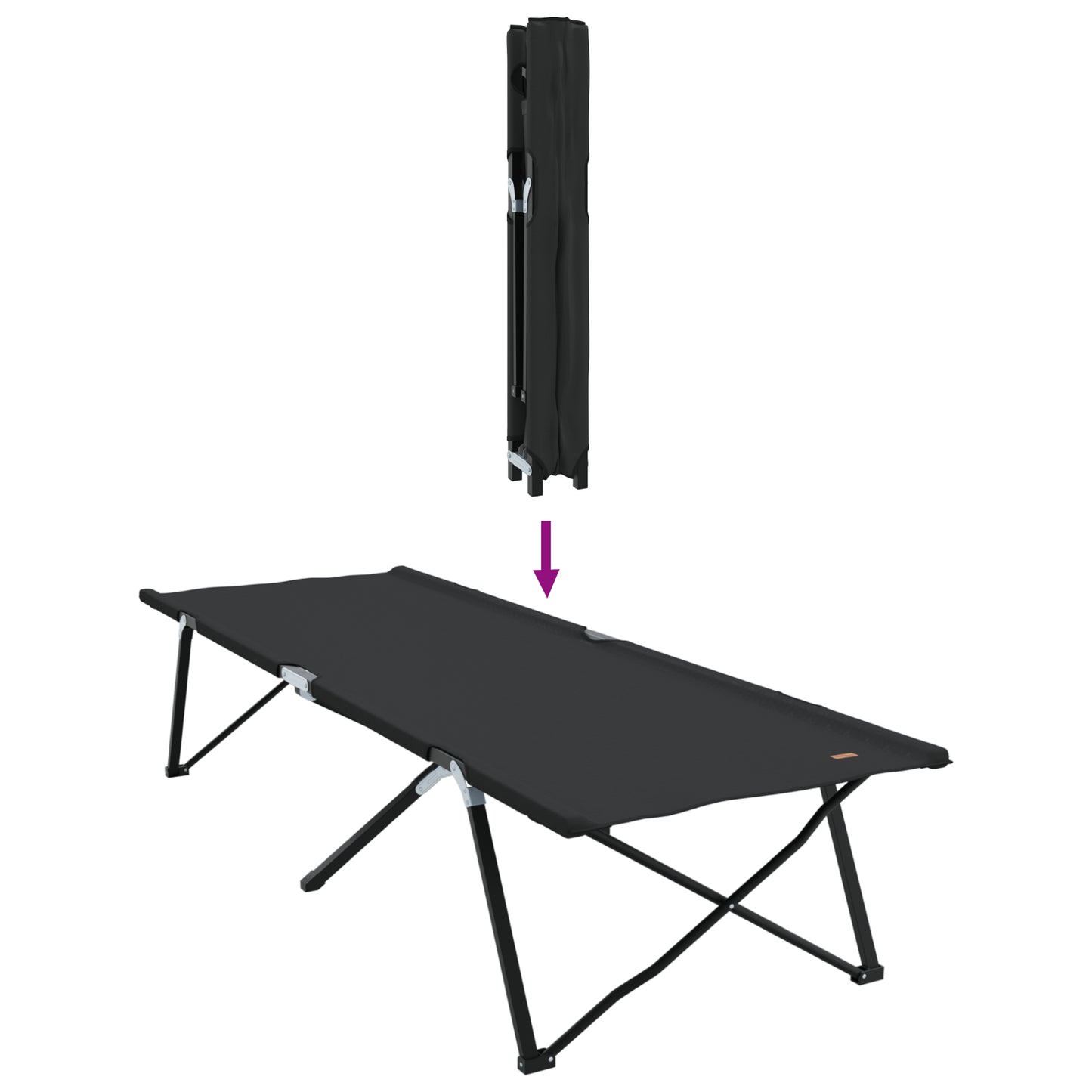 Folding Sun Bed with Carry Bag Black 600D Oxford Fabric