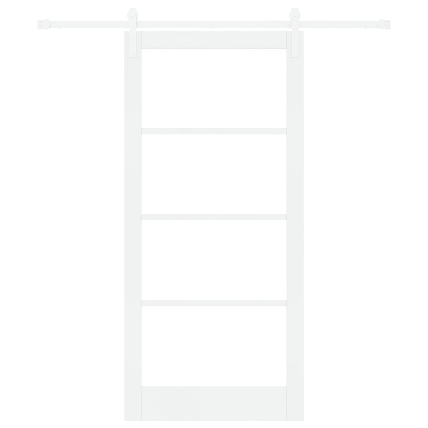 Sliding Door with Hardware Set "ORKDAL" White Solid Wood & Glass, vidaXL Interior Door with Glass "ORKDAL" White 93x202x4 cm