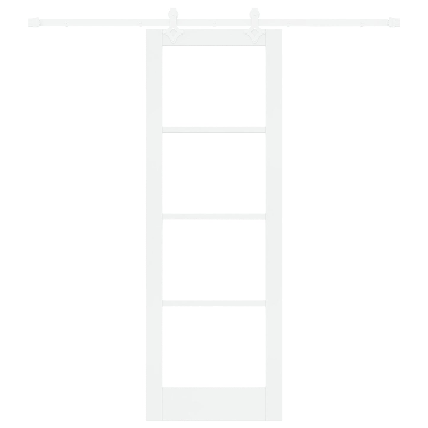 Sliding Door with Hardware Set White 73.5x211 cm Solid Wood Pine, vidaXL Interior Door with Glass 'ORKDAL'White 73.5x211x4 cm