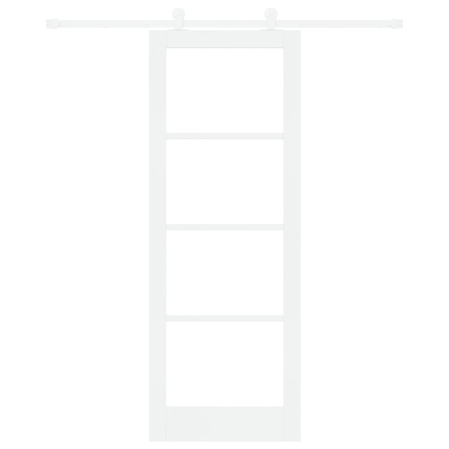 Sliding Door with Hardware Set 'ORKDAL'White Solid Wood & Glass, vidaXL Interior Door with Glass 'ORKDAL'White 78x211x4 cm