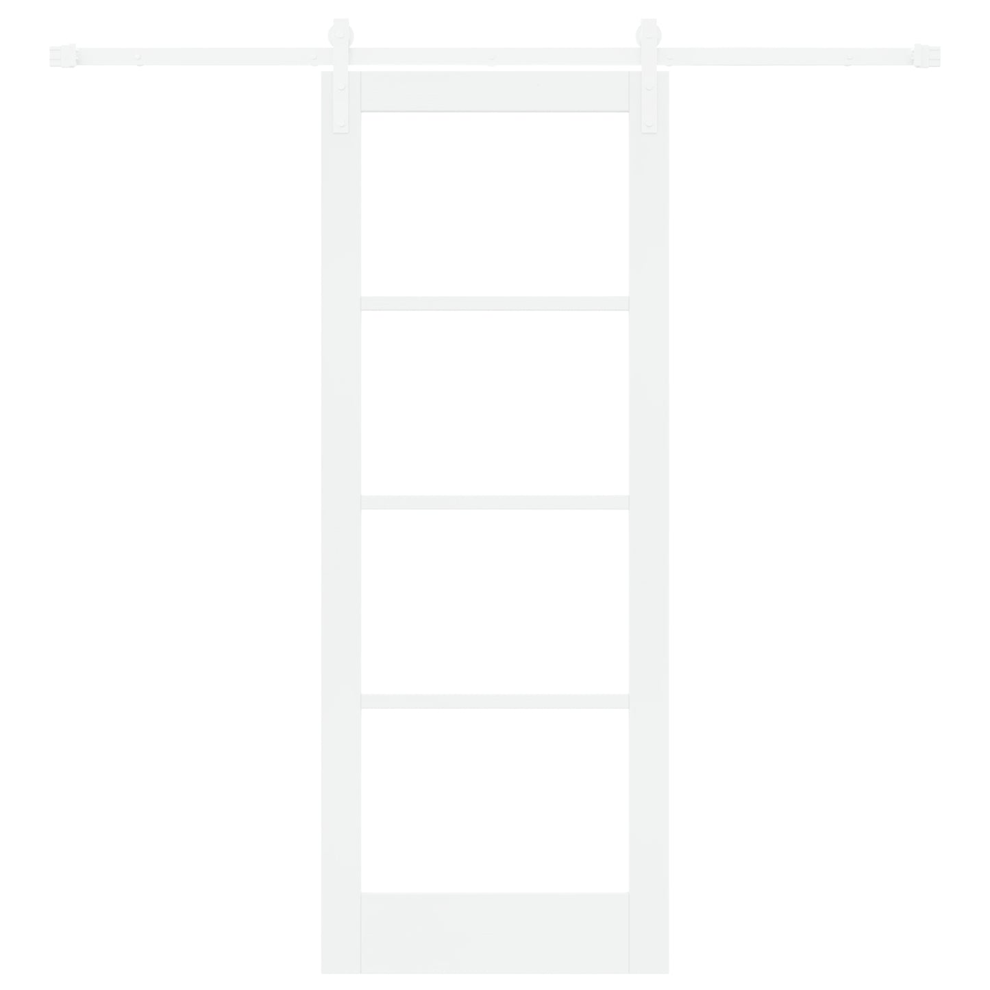 Sliding Door with Hardware Set "ORKDAL" White Solid Wood & Glass, vidaXL Interior Door with Glass "ORKDAL" White 78x202x4 cm