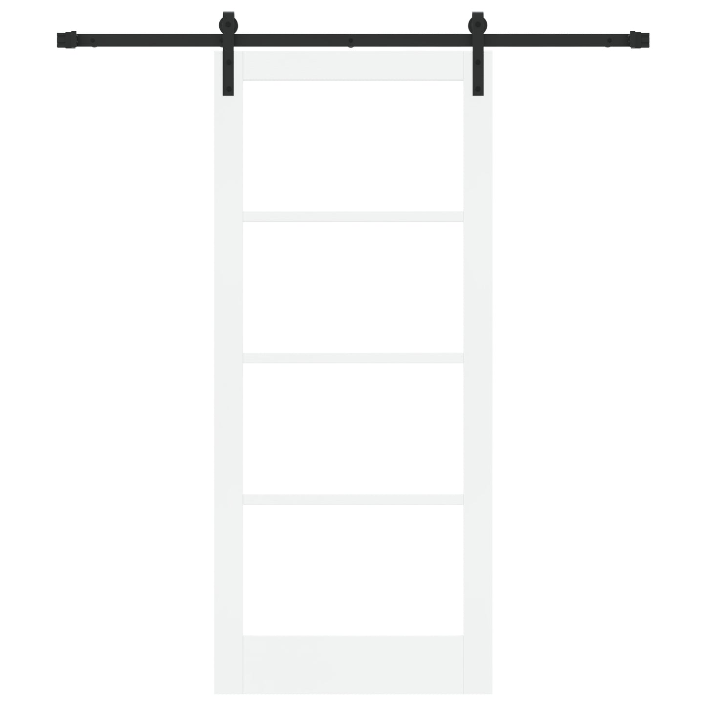 Sliding Door with Hardware Set 'ORKDAL'White Solid Wood&Glass, vidaXL Interior Door with Glass 'ORKDAL'White 86x198,5x4 cm