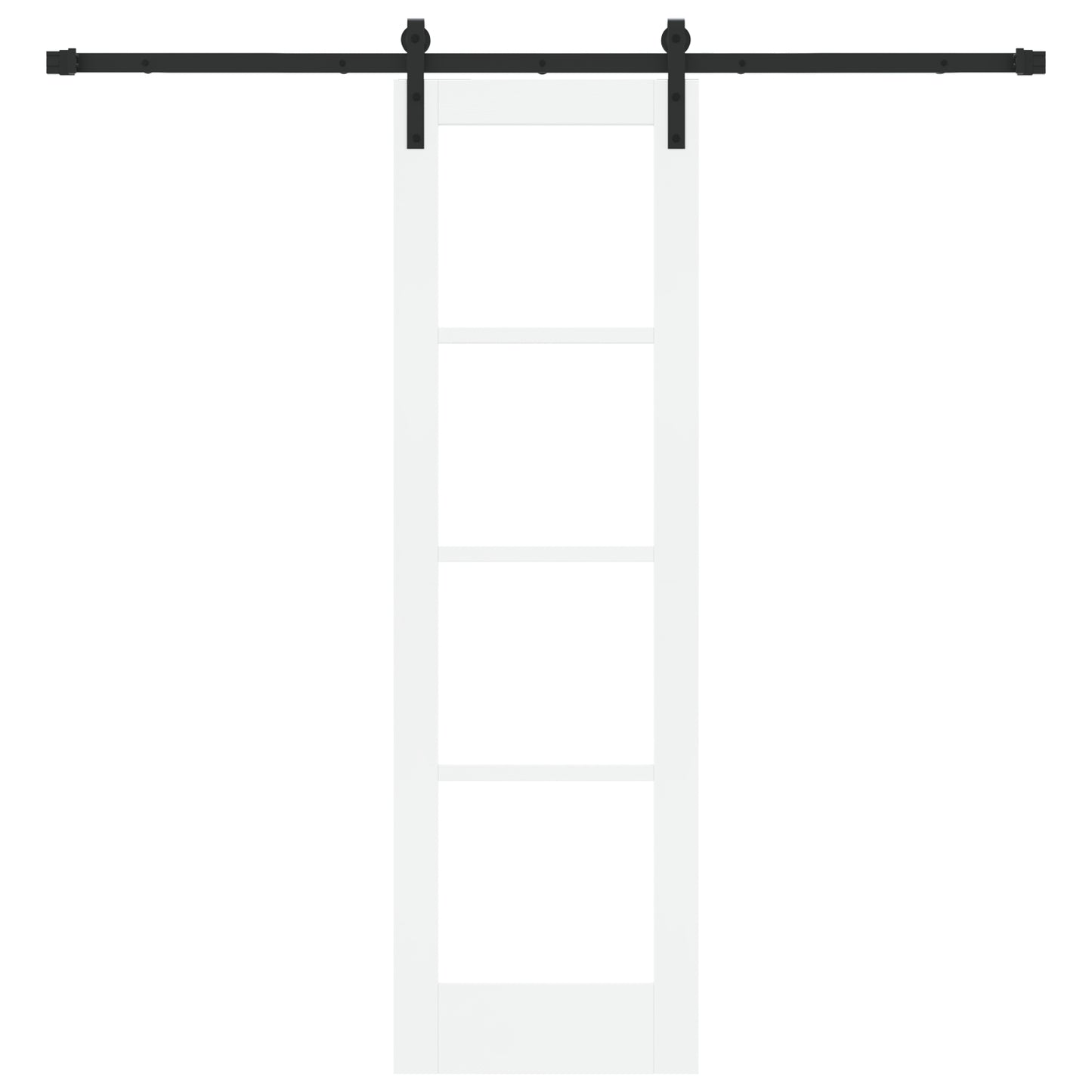 Sliding Door with Hardware Set "ORKDAL" White Solid Wood & Glass, vidaXL Interior Door with Glass "ORKDAL" White 61 x 198.5 x 4 cm