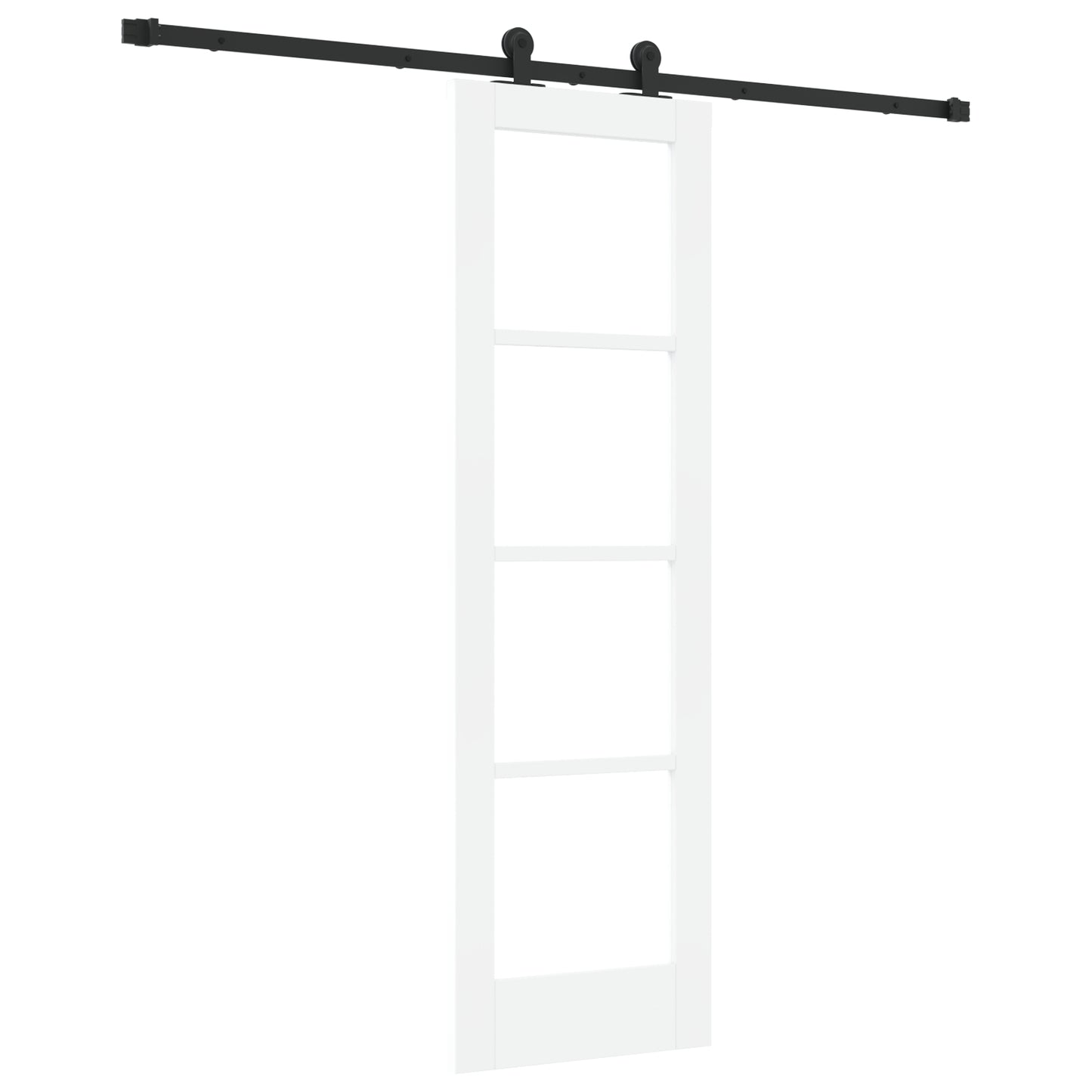 Sliding Door with Hardware Set 'ORKDAL'White Solid Wood&Glass, vidaXL Interior Door with Glass 'ORKDAL'White 61x198.5x4 cm