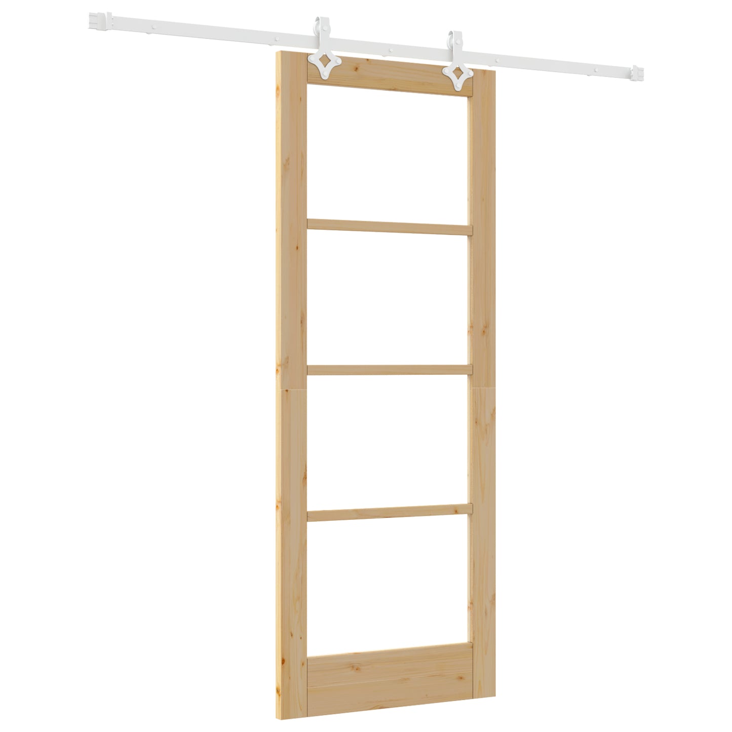 Sliding Door with Hardware Set 78x202 cm Solid Wood Pine, vidaXL Interior Door with Glass 'ORKDAL'78x202x4 cm Solid Wood Pine