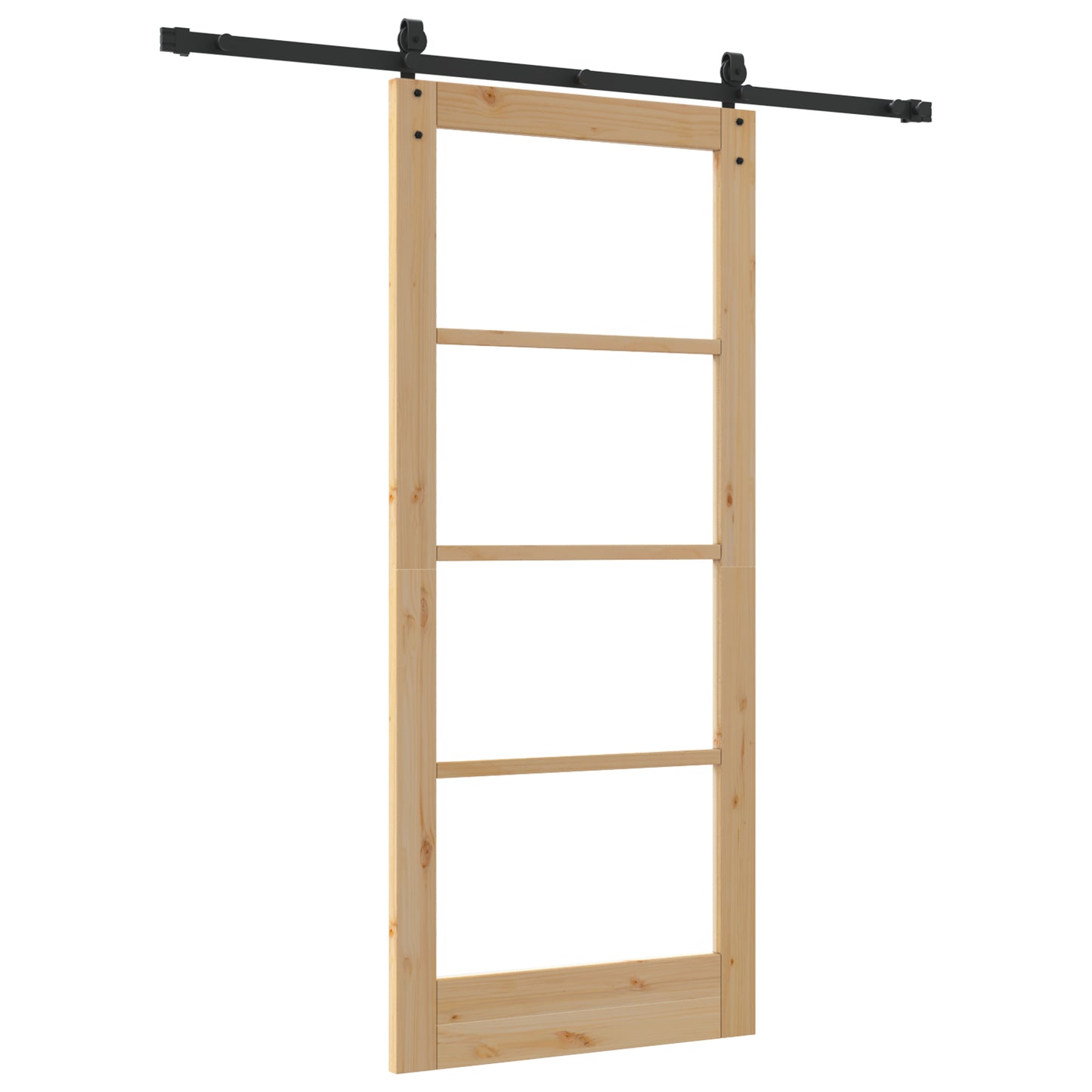 Sliding Door with Hardware Set 86x198.5 cm Solid Wood Pine, vidaXL Interior Door with Glass "ORKDAL" 86x198.5x4 cm Solid Wood Pine