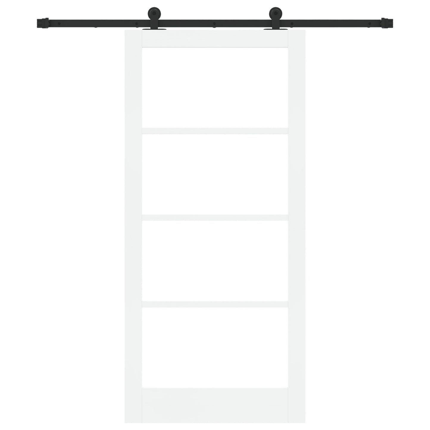 Sliding Door with Hardware Set 'ORKDAL'White Solid Wood & Glass, vidaXL Interior Door with Glass 'ORKDAL'White 93x202x4 cm