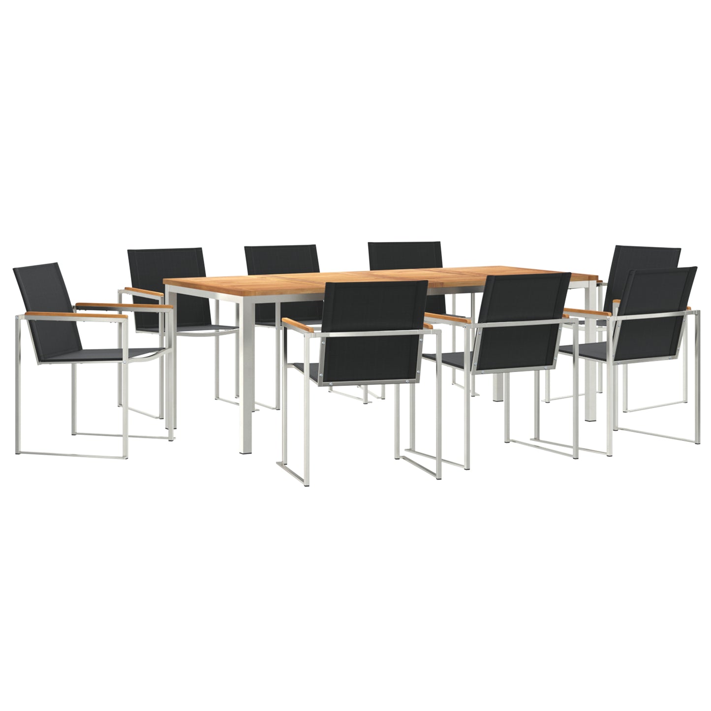 7 Piece Garden Dining Set Solid Wood Teak, vidaXL Outdoor Dining Table 200x90x74.5 cm Solid Wood Teak