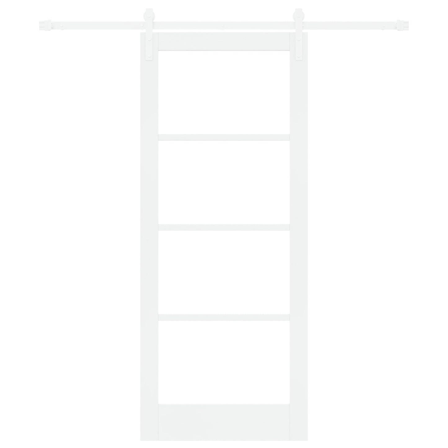 Sliding Door with Hardware Set 'ORKDAL'White Solid Wood & Glass, vidaXL Interior Door with Glass 'ORKDAL'White 83x202x4 cm