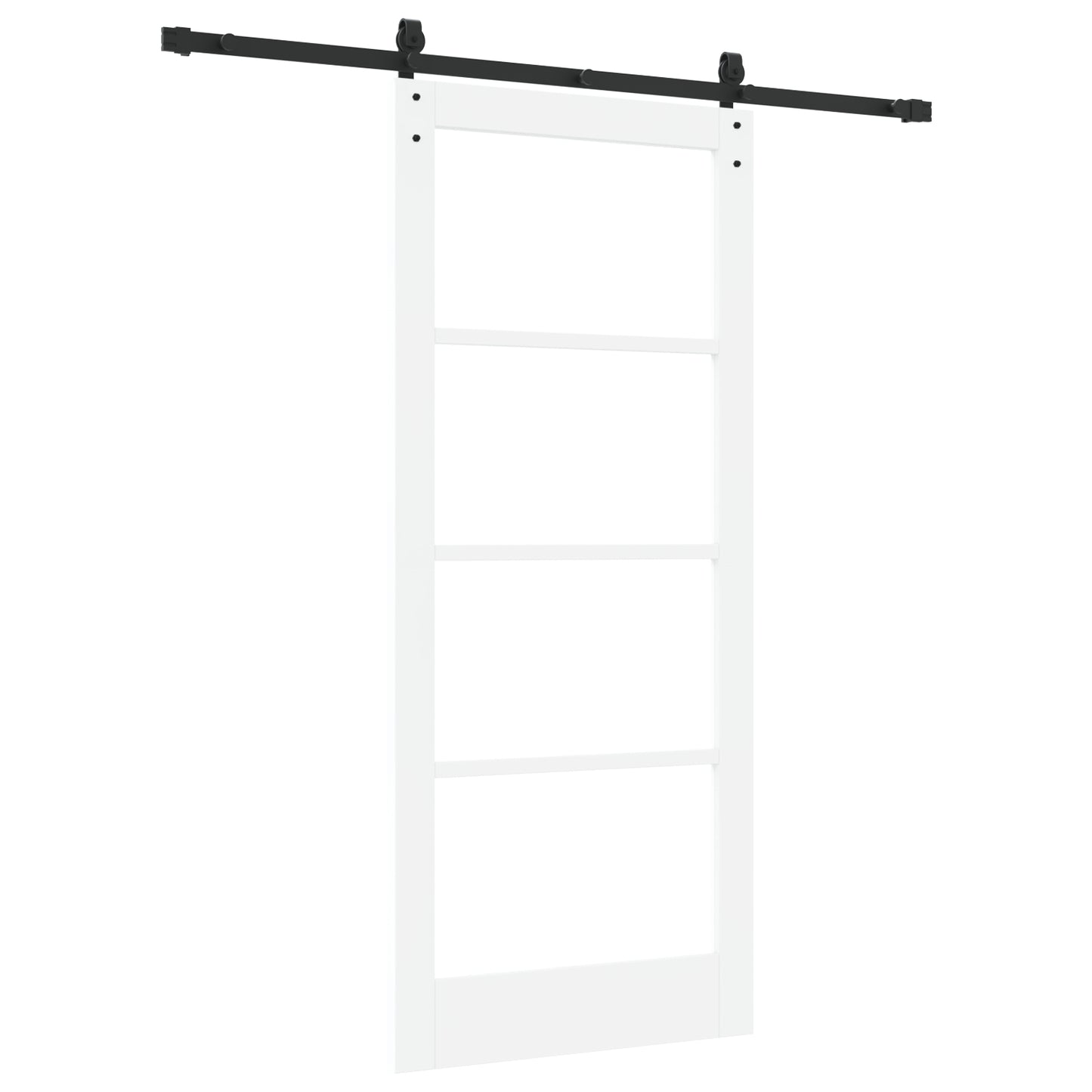 Sliding Door with Hardware Set 'ORKDAL'White Solid Wood&Glass, vidaXL Interior Door with Glass 'ORKDAL'White 86x198,5x4 cm