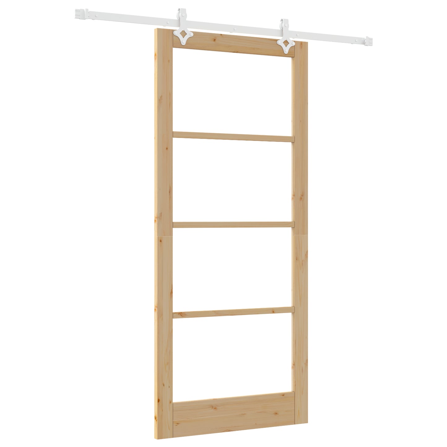 Sliding Door with Hardware Set 93x211 cm Solid Wood Pine, vidaXL Interior Door with Glass 'ORKDAL'93x211x4 cm Solid Wood Pine