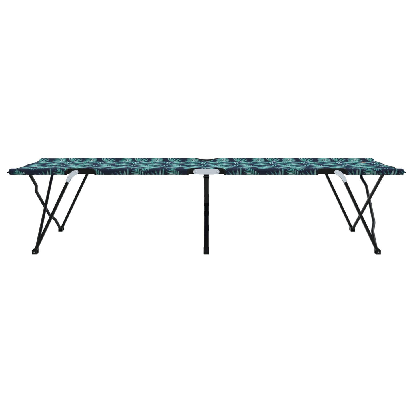 Folding Sun Bed with Carry Bag Leaf Pattern 600D Oxford Fabric