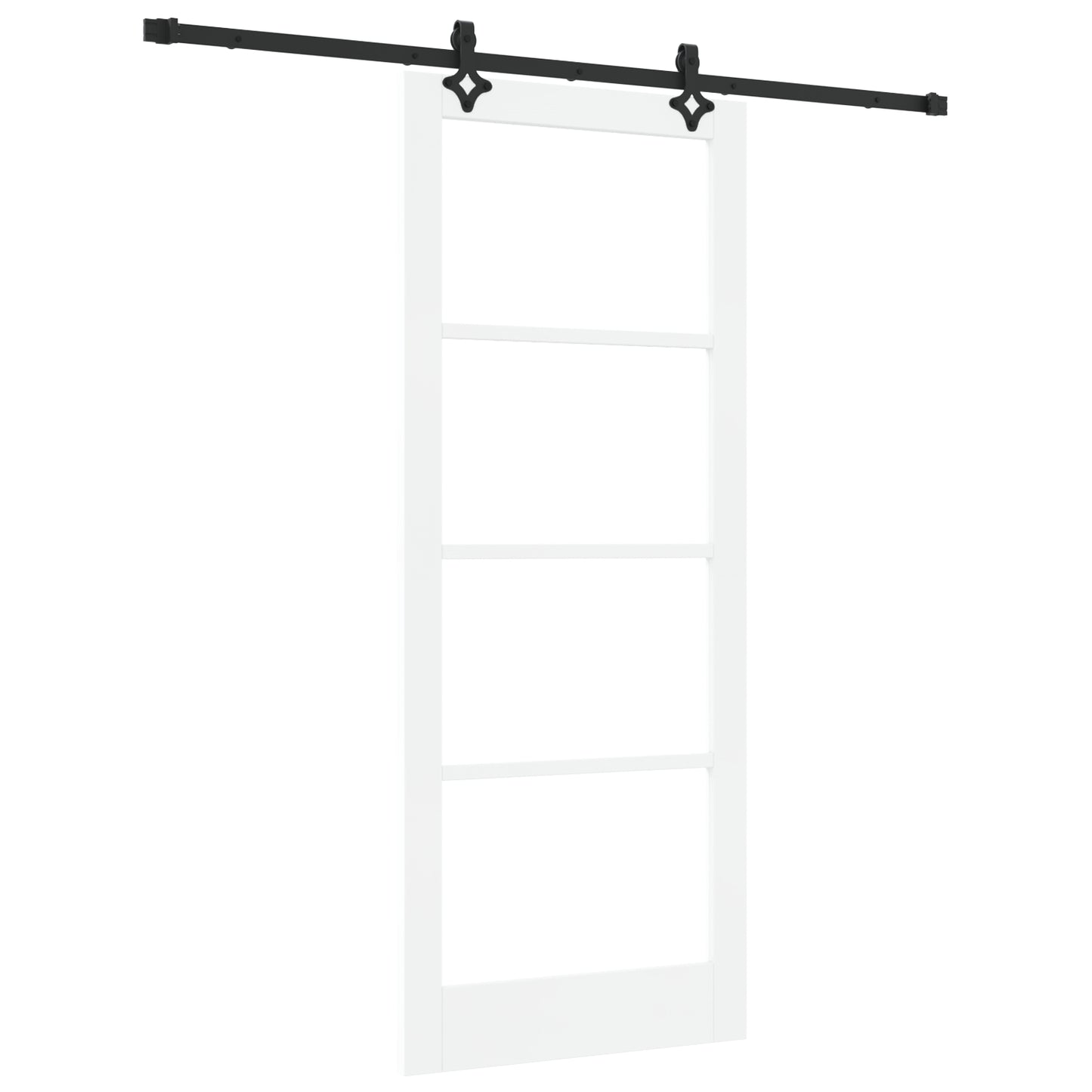 Sliding Door with Hardware Set 'ORKDAL'White Solid Wood & Glass, vidaXL Interior Door with Glass 'ORKDAL'White 86x211x4 cm