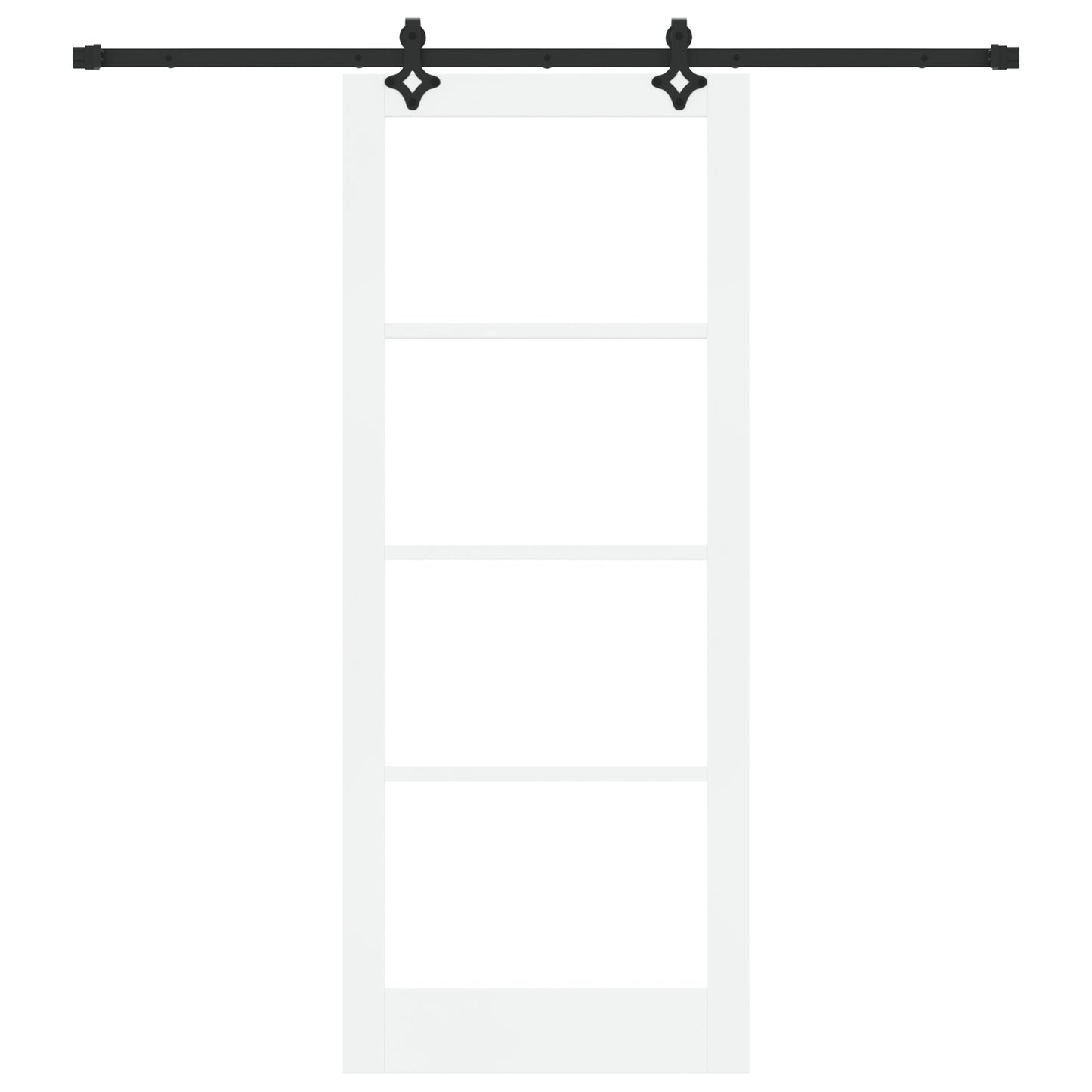 Sliding Door with Hardware Set 'ORKDAL'White Solid Wood & Glass, vidaXL Interior Door with Glass 'ORKDAL'White 86x211x4 cm