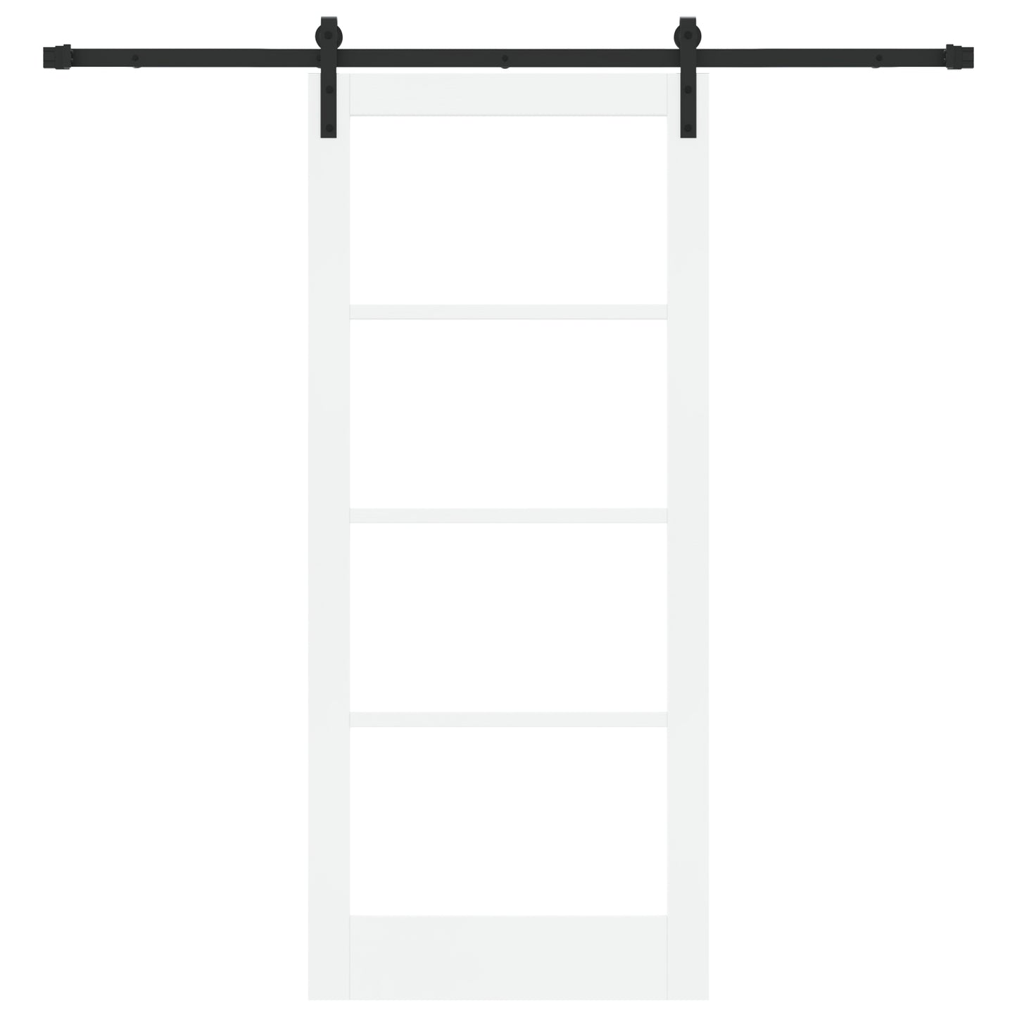 Sliding Door with Hardware Set 'ORKDAL'White Solid Wood&Glass, vidaXL Interior Door with Glass 'ORKDAL'White 86x198.5x4 cm