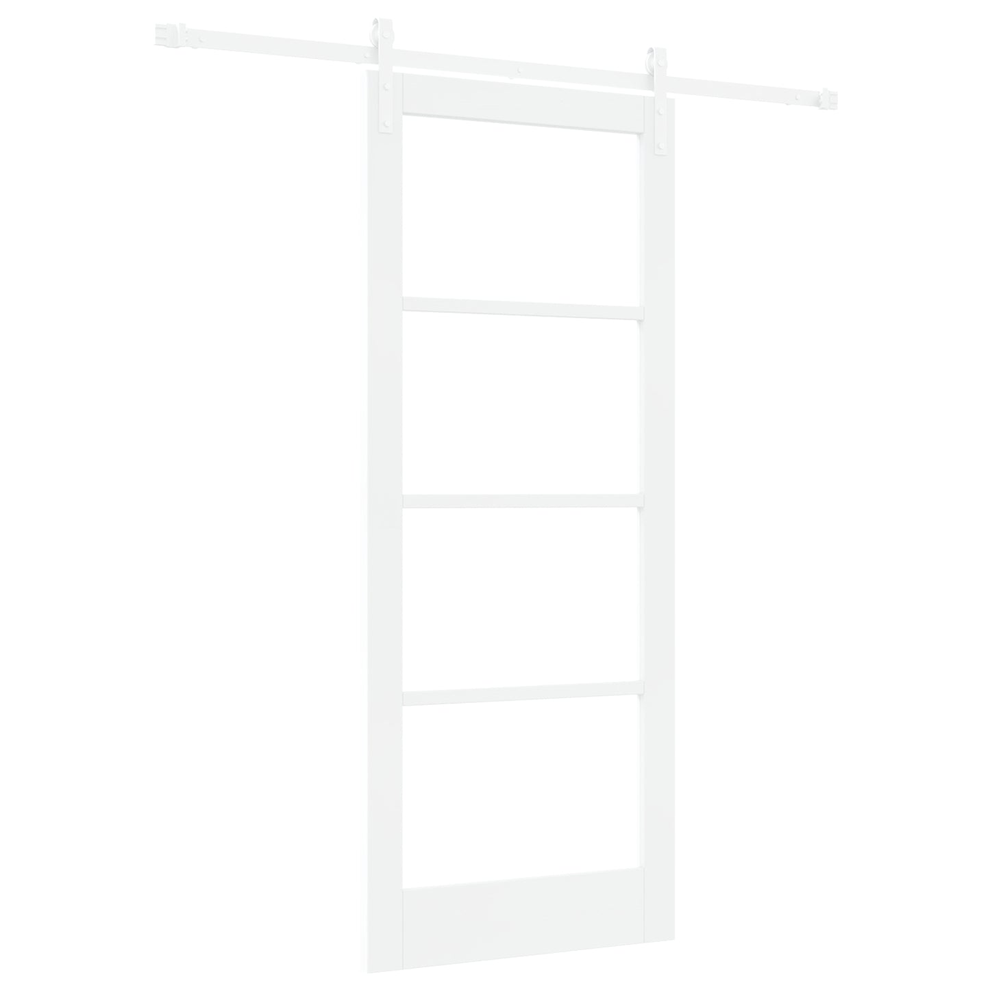 Sliding Door with Hardware Set 'ORKDAL'White Solid Wood & Glass, vidaXL Interior Door with Glass 'ORKDAL'White 83x202x4 cm