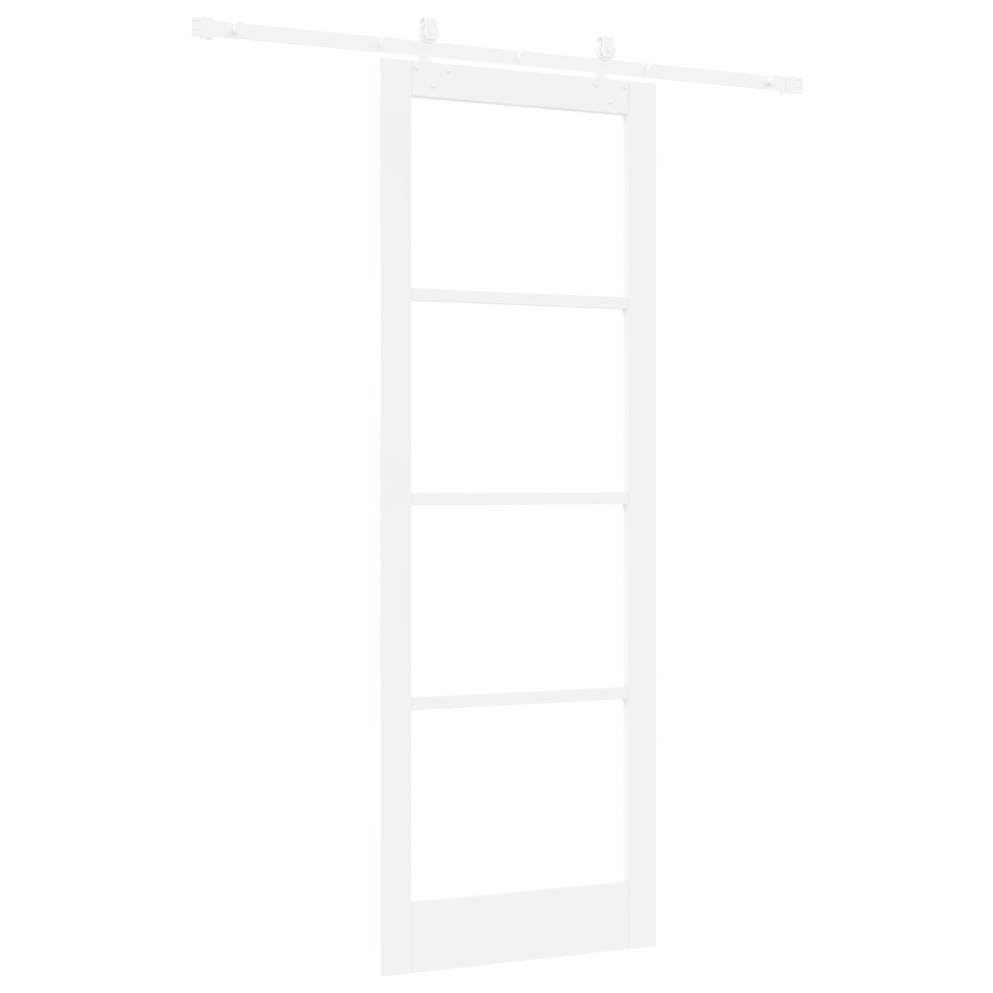 Sliding Door with Hardware Set White 83x232 cm Solid Wood Pine, vidaXL Interior Door with Glass 'ORKDAL'White 83x232x4 cm