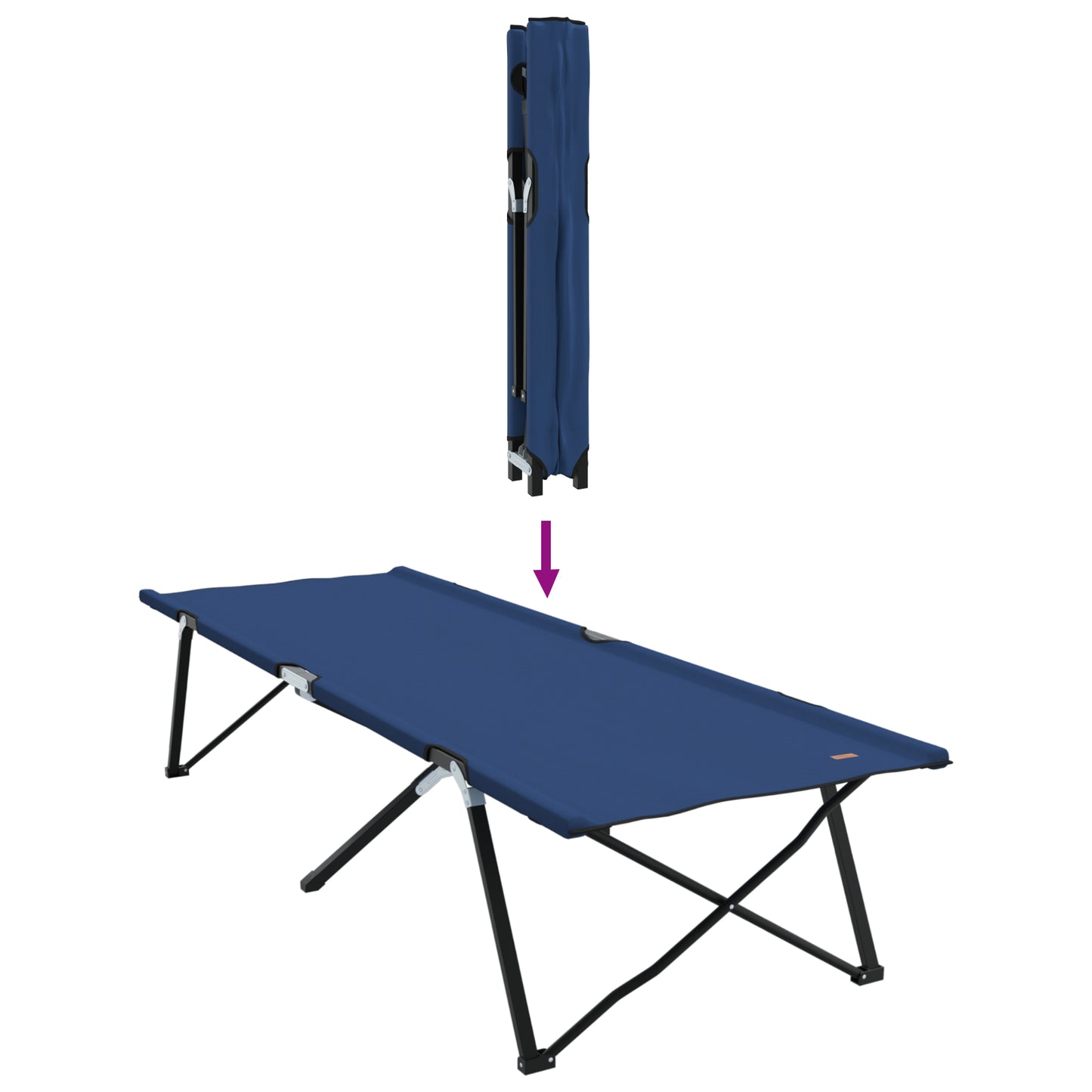 Folding Sun Bed with Carry Bag Blue 600D Oxford Fabric