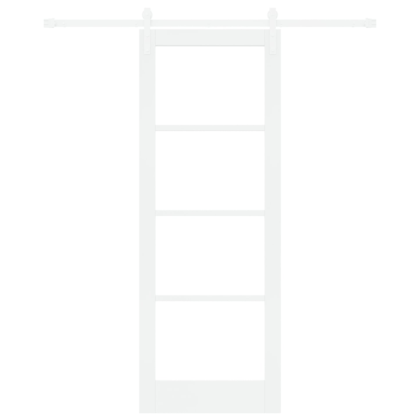 Sliding Door with Hardware Set 'ORKDAL'White Solid Wood & Glass, vidaXL Interior Door with Glass 'ORKDAL'White 78x211x4 cm