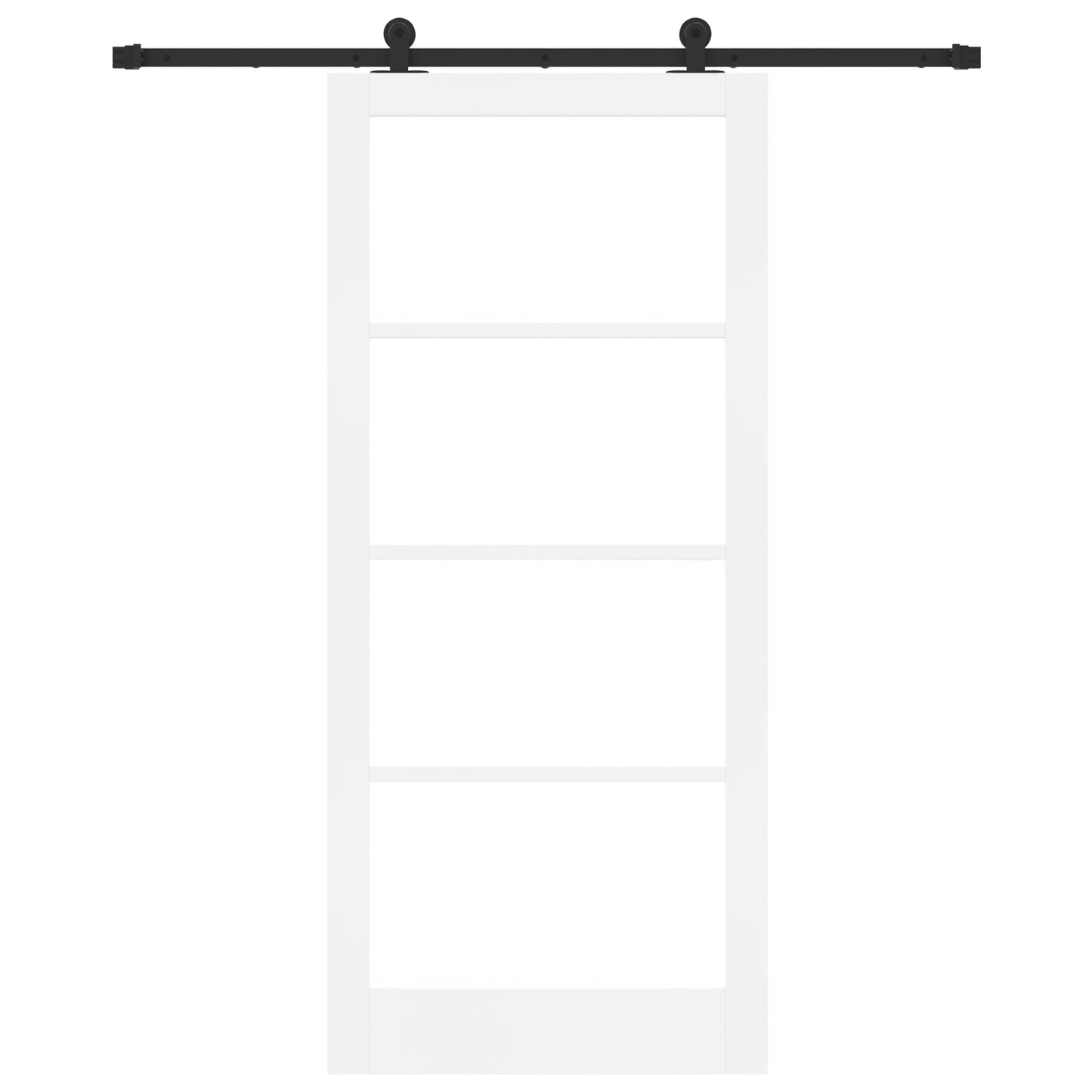 Sliding Door with Hardware Set 'ORKDAL'White Solid Wood & Glass, vidaXL Interior Door with Glass 'ORKDAL'White 93x211x4 cm