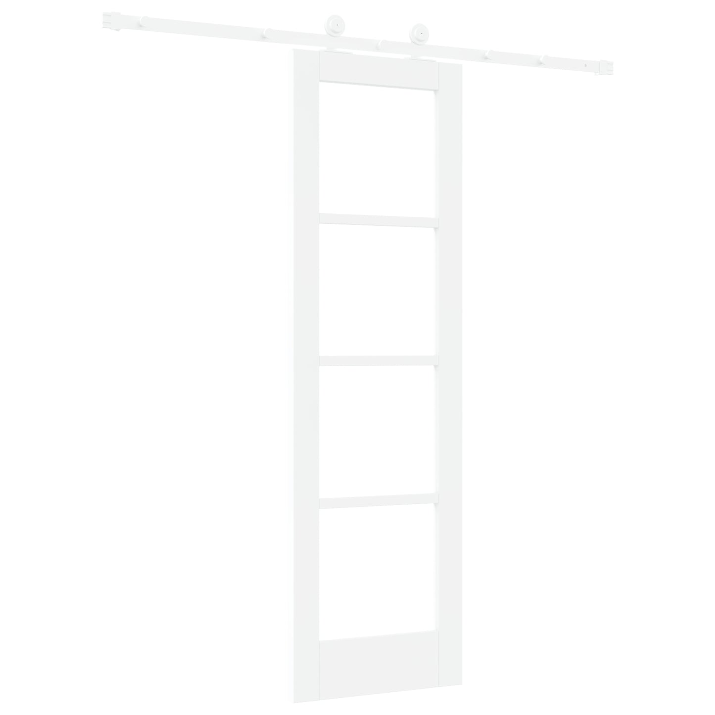 Sliding Door with Hardware Set 'ORKDAL'White Solid Wood & Glass, vidaXL Interior Door with Glass 'ORKDAL'White 61x198,5x4 cm