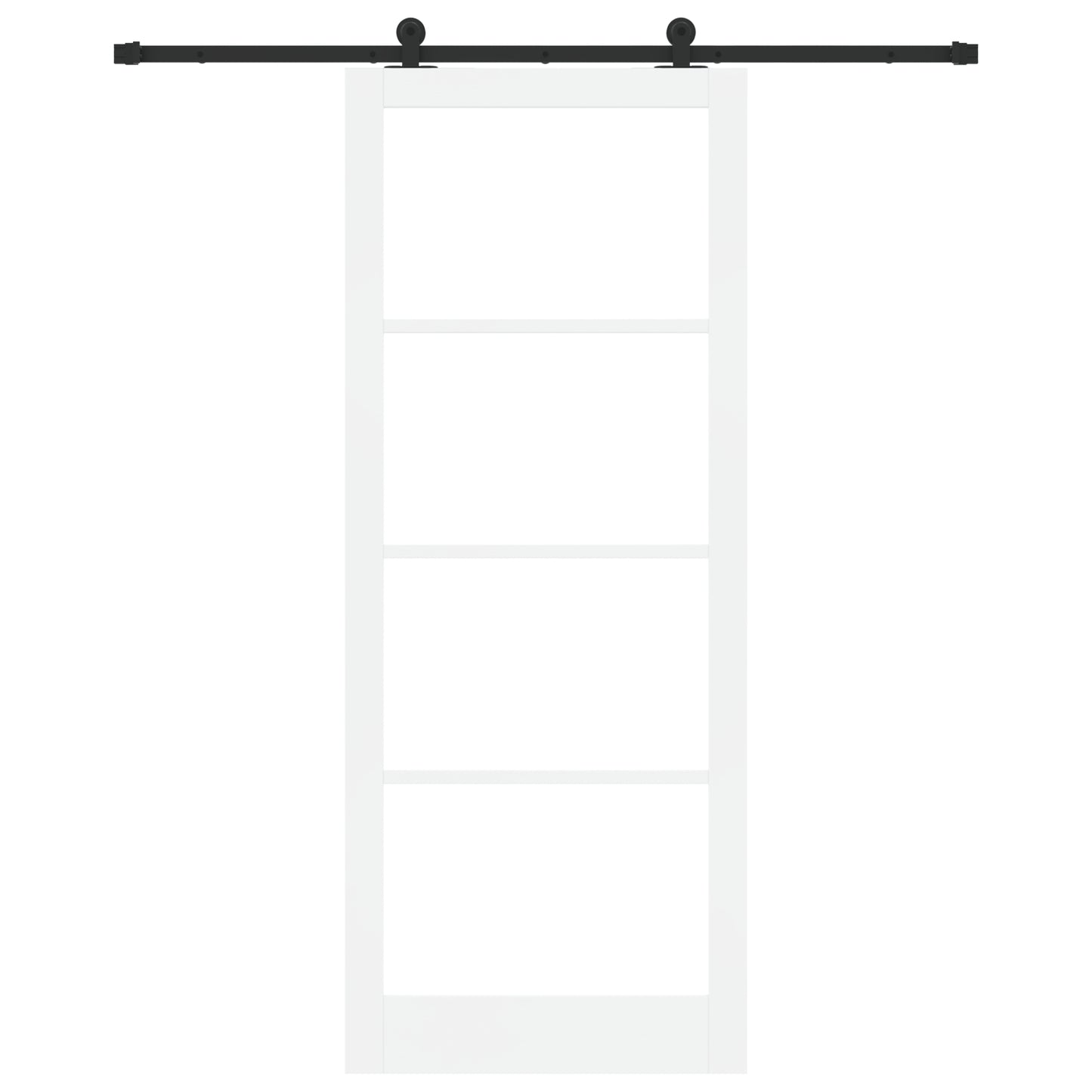 Sliding Door with Hardware Set 'ORKDAL'White Solid Wood & Glass, vidaXL Interior Door with Glass 'ORKDAL'White 93x232x4 cm