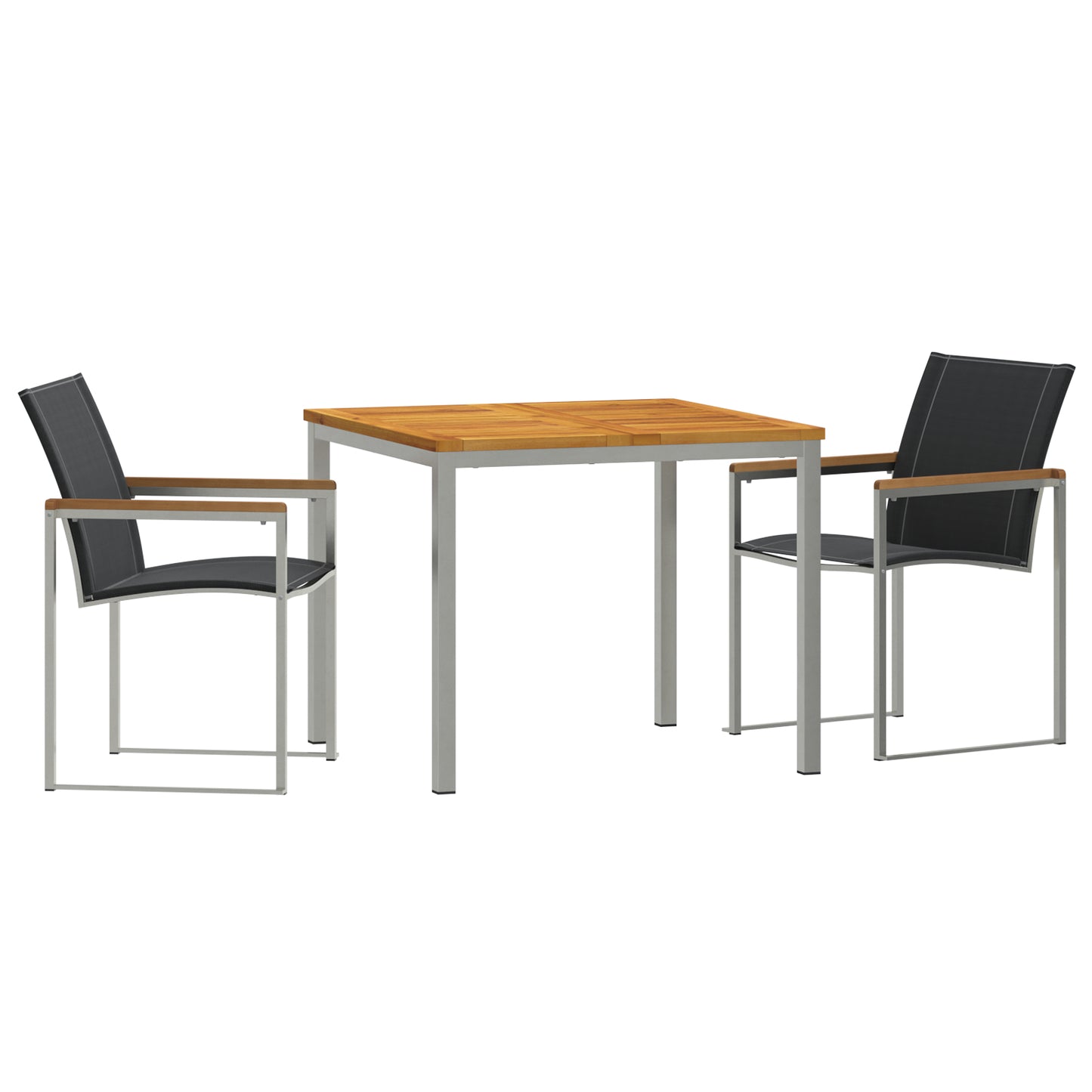 3 Piece Garden Dining Set Solid Wood Acacia, vidaXL Outdoor Dining Table 90x90x74.5 cm Solid Wood Acacia