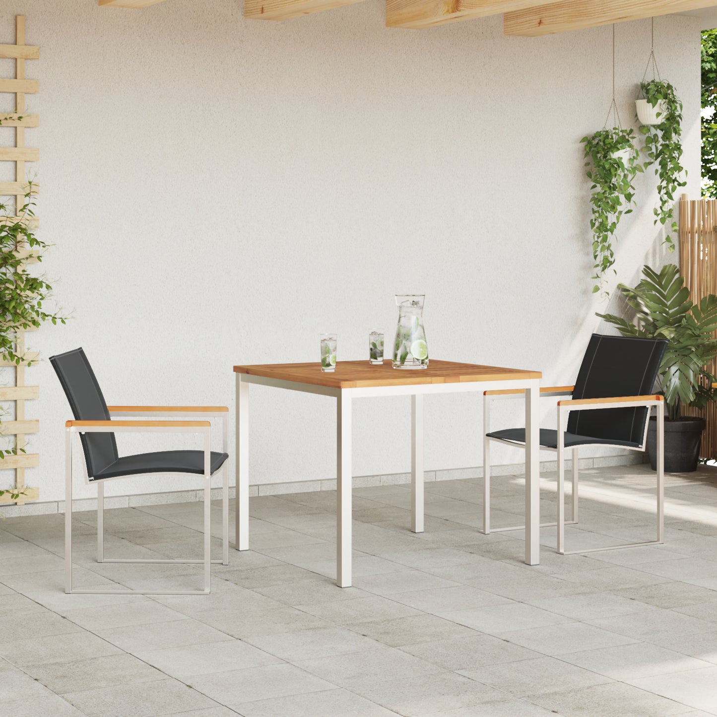 3 Piece Garden Dining Set Solid Wood Acacia, vidaXL Outdoor Dining Table 90x90x74.5 cm Solid Wood Acacia