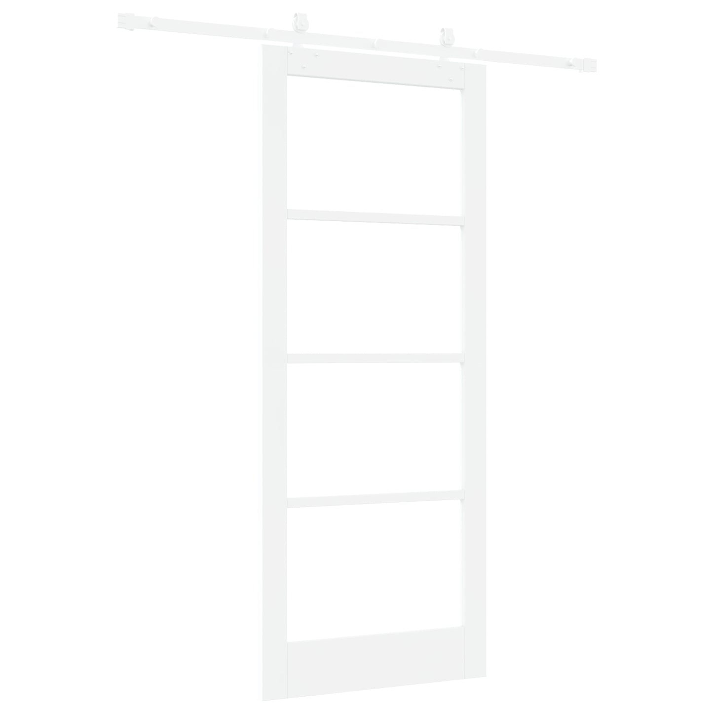 Sliding Door with Hardware Set White 86x211 cm Solid Wood Pine, vidaXL Interior Door with Glass "ORKDAL" White 86x211x4 cm