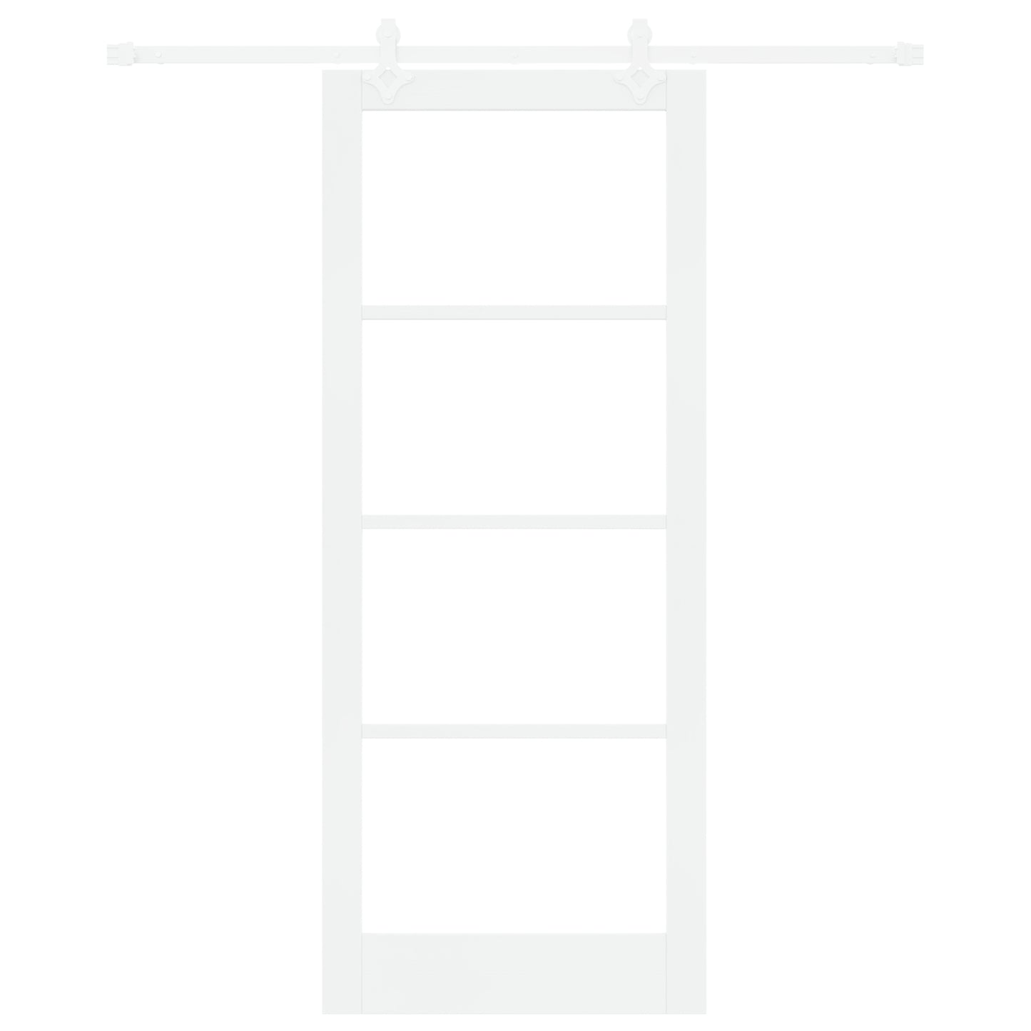 Sliding Door with Hardware Set White 86x211 cm Solid Wood Pine, vidaXL Interior Door with Glass "ORKDAL" White 86x211x4 cm