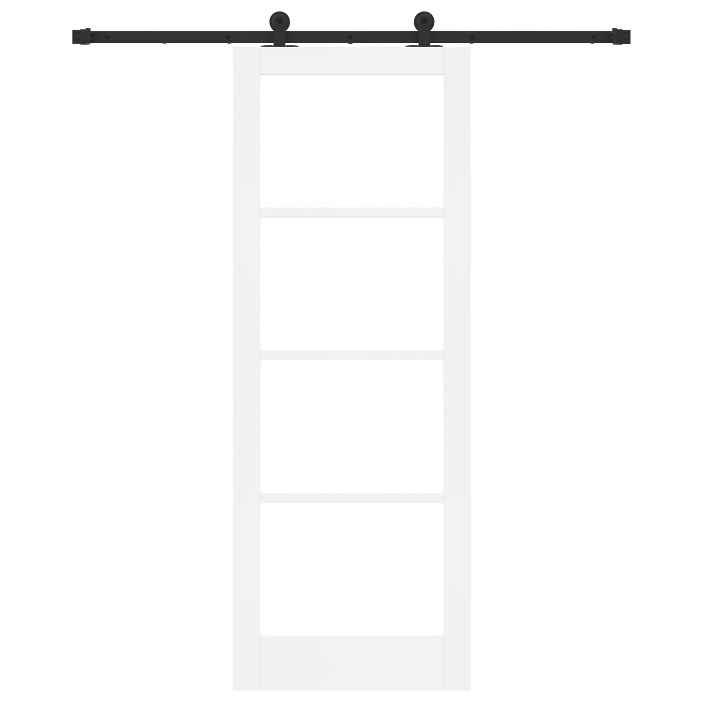 Sliding Door with Hardware Set 'ORKDAL'White Solid Wood & Glass, vidaXL Interior Door with Glass 'ORKDAL'White 78x211x4 cm