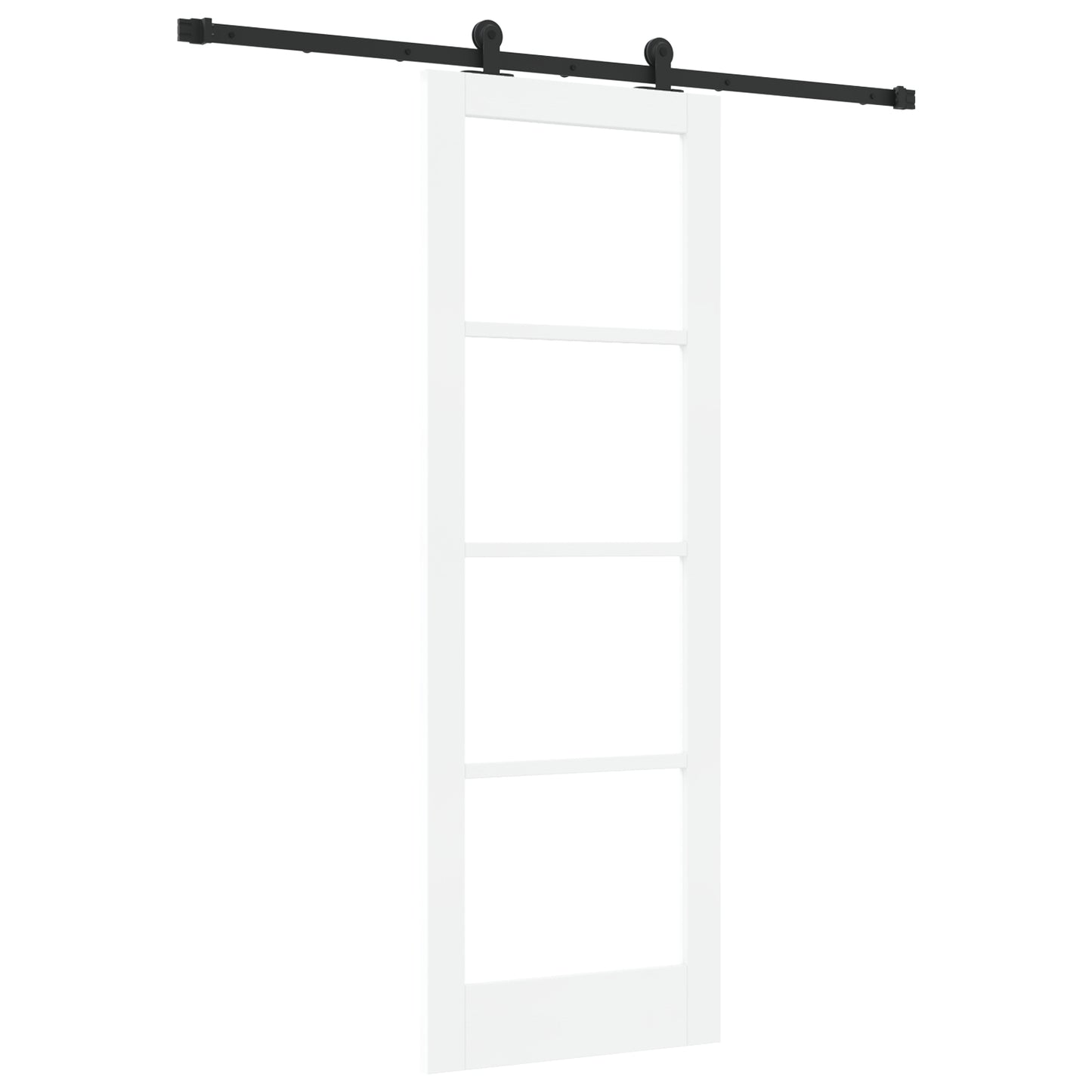 Sliding Door with Hardware Set 'ORKDAL'White Solid Wood & Glass, vidaXL Interior Door with Glass 'ORKDAL'White 73.5x211x4 cm