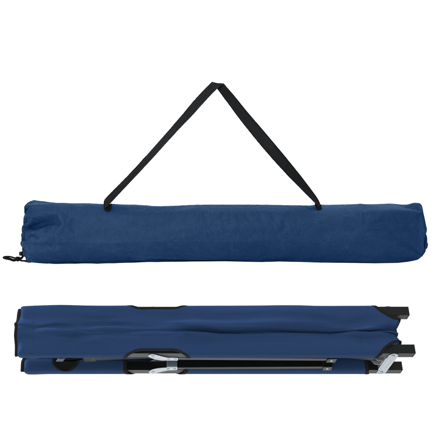 Folding Sun Beds with Carry Bags 2 pcs Blue 600D Oxford Fabric