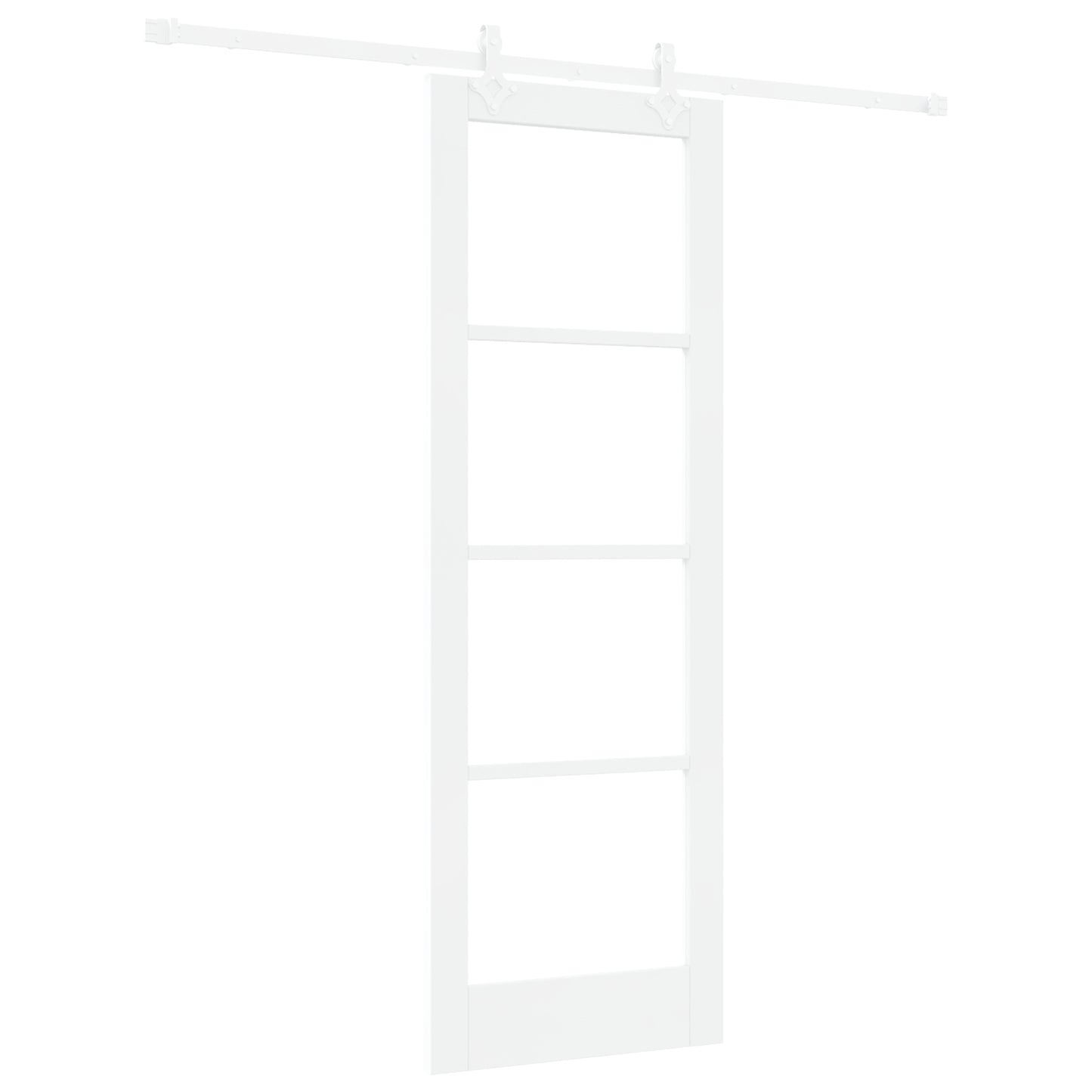 Sliding Door with Hardware Set White 73.5x211 cm Solid Wood Pine, vidaXL Interior Door with Glass 'ORKDAL'White 73.5x211x4 cm