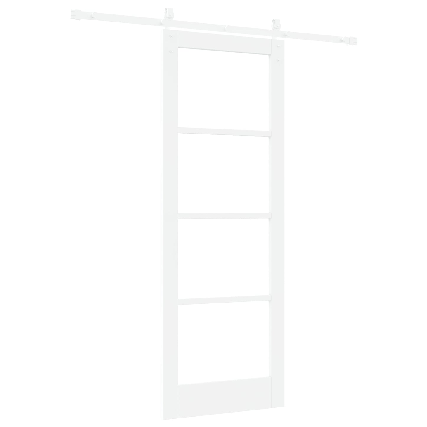 Sliding Door with Hardware Set 'ORKDAL'White Solid Wood & Glass, vidaXL Interior Door with Glass 'ORKDAL'White 78x211x4 cm