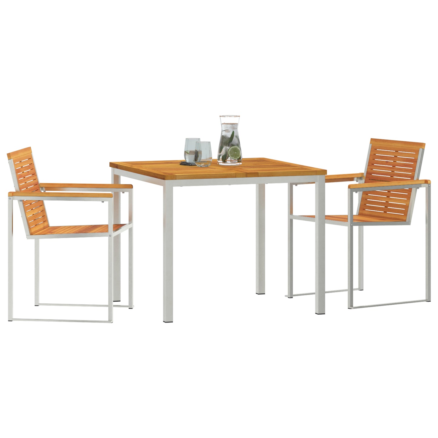 3 Piece Garden Dining Set Solid Wood Acacia, vidaXL Outdoor Dining Table 90x90x74.5 cm Solid Wood Acacia