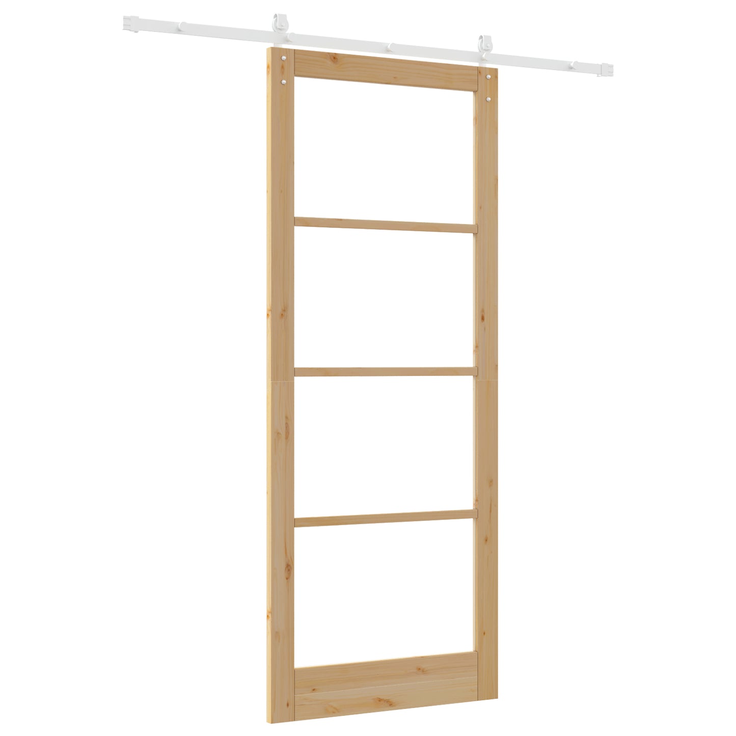 Sliding Door with Hardware Set "ORKDAL" Solid Wood & Glass, vidaXL Interior Door with Glass "ORKDAL" 93x232x4 cm Solid Wood Pine