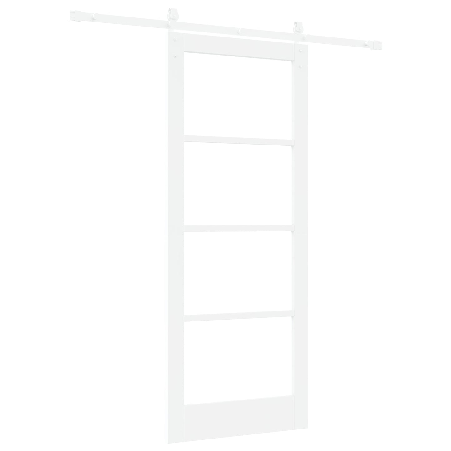 Sliding Door with Hardware Set 'ORKDAL'White Solid Wood & Glass, vidaXL Interior Door with Glass 'ORKDAL'White 83x202x4 cm