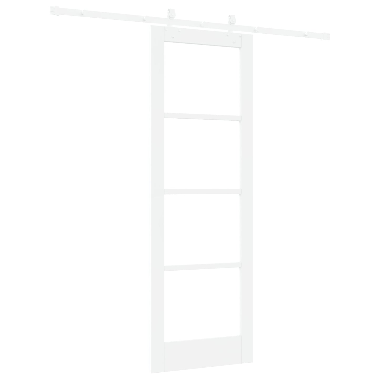 Sliding Door with Hardware Set White 73.5x211 cm Solid Wood Pine, vidaXL Interior Door with Glass 'ORKDAL'White 73.5x211x4 cm