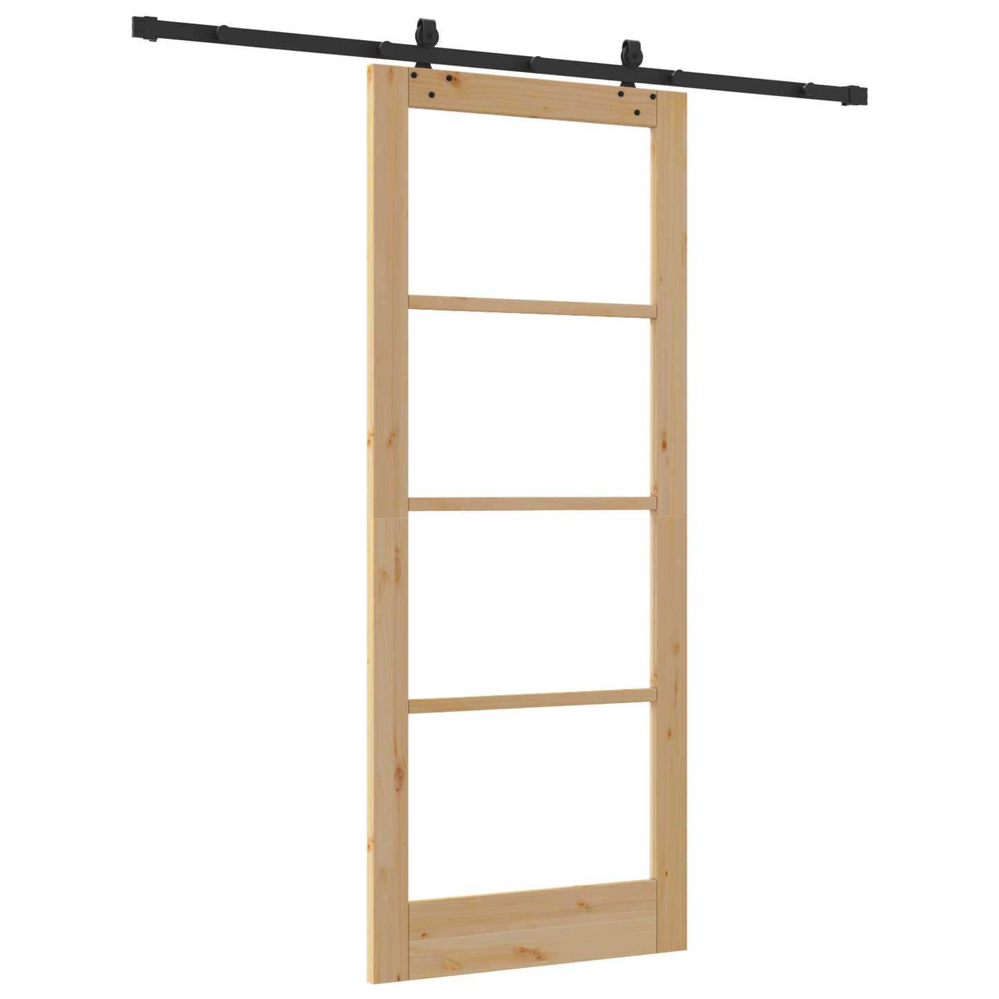 Sliding Door with Hardware Set "ORKDAL" Solid Wood & Glass, vidaXL Interior Door with Glass "ORKDAL" 86x211x4 cm Solid Wood Pine