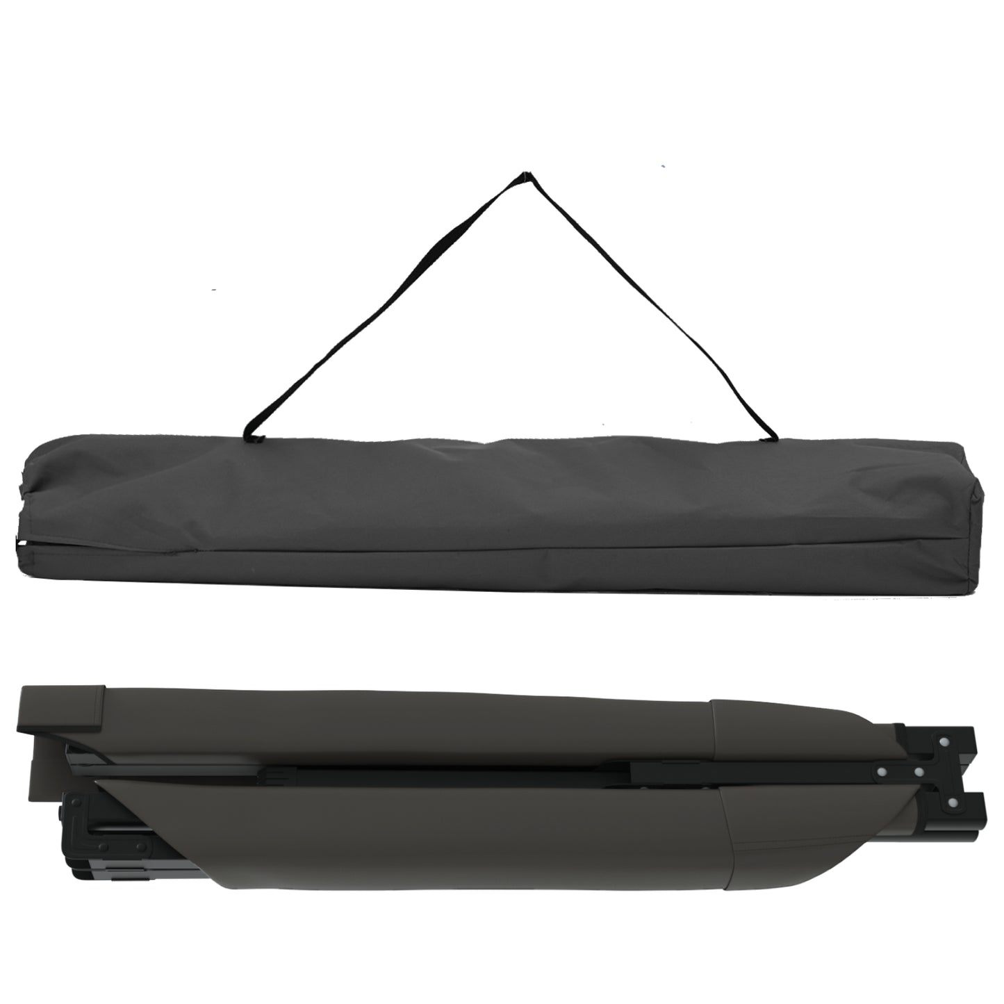 Folding Sun Beds 2 pcs with Carry Bag Black 600D Oxford Fabric