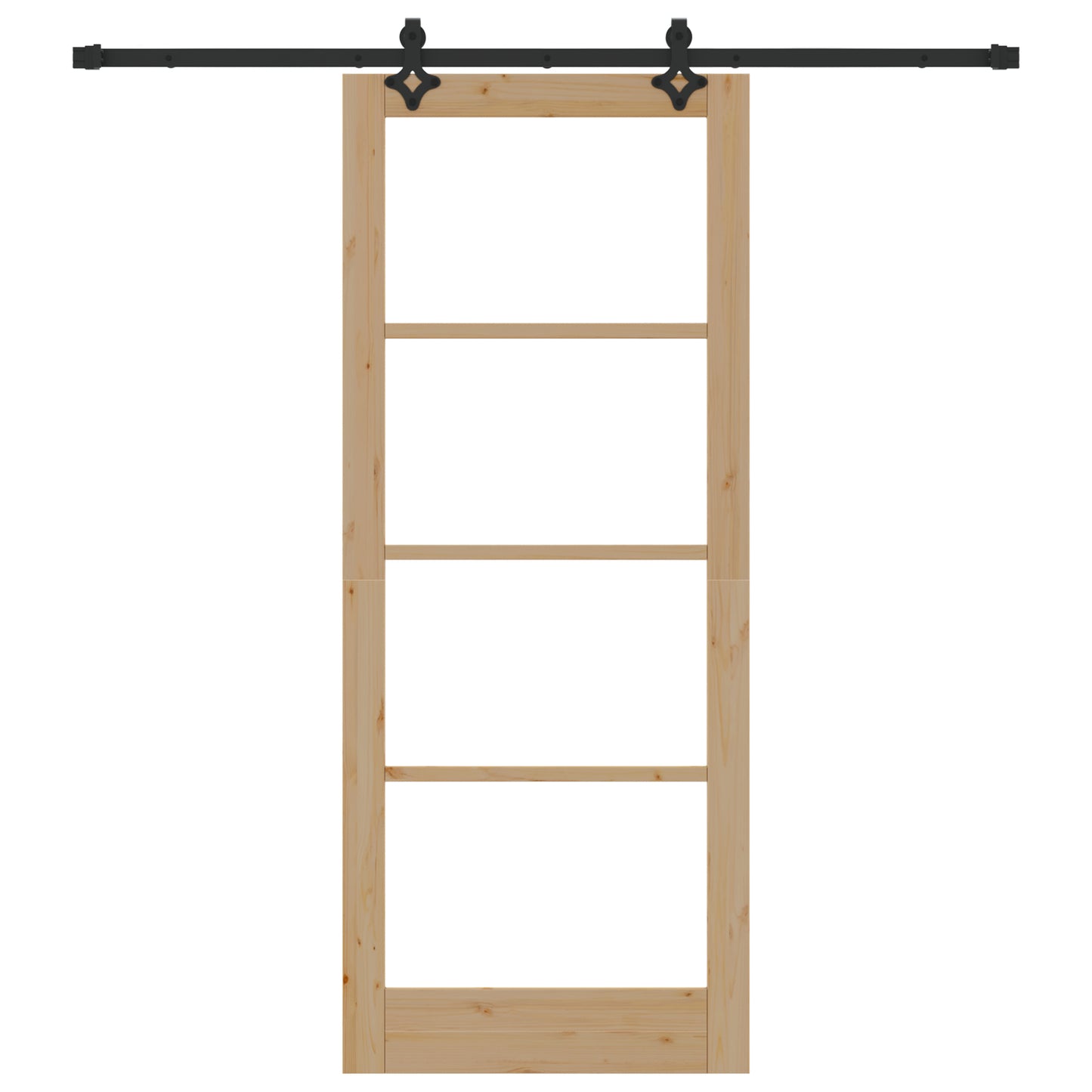 Sliding Door with Hardware Set "ORKDAL" Solid Wood & Glass, vidaXL Interior Door with Glass "ORKDAL" 86x211x4 cm Solid Wood Pine