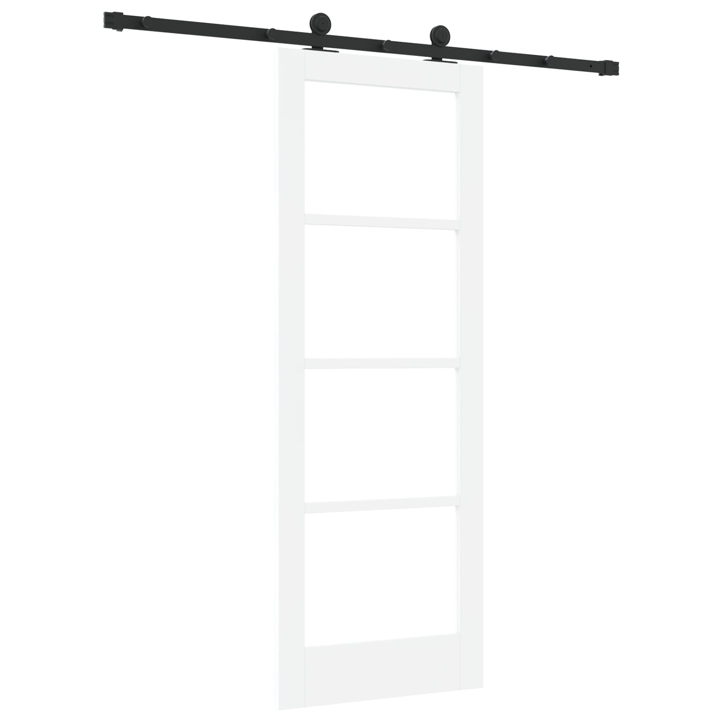 Sliding Door with Hardware Set 'ORKDAL'White Solid Wood & Glass, vidaXL Interior Door with Glass 'ORKDAL'White 73,5x198,5x4 cm