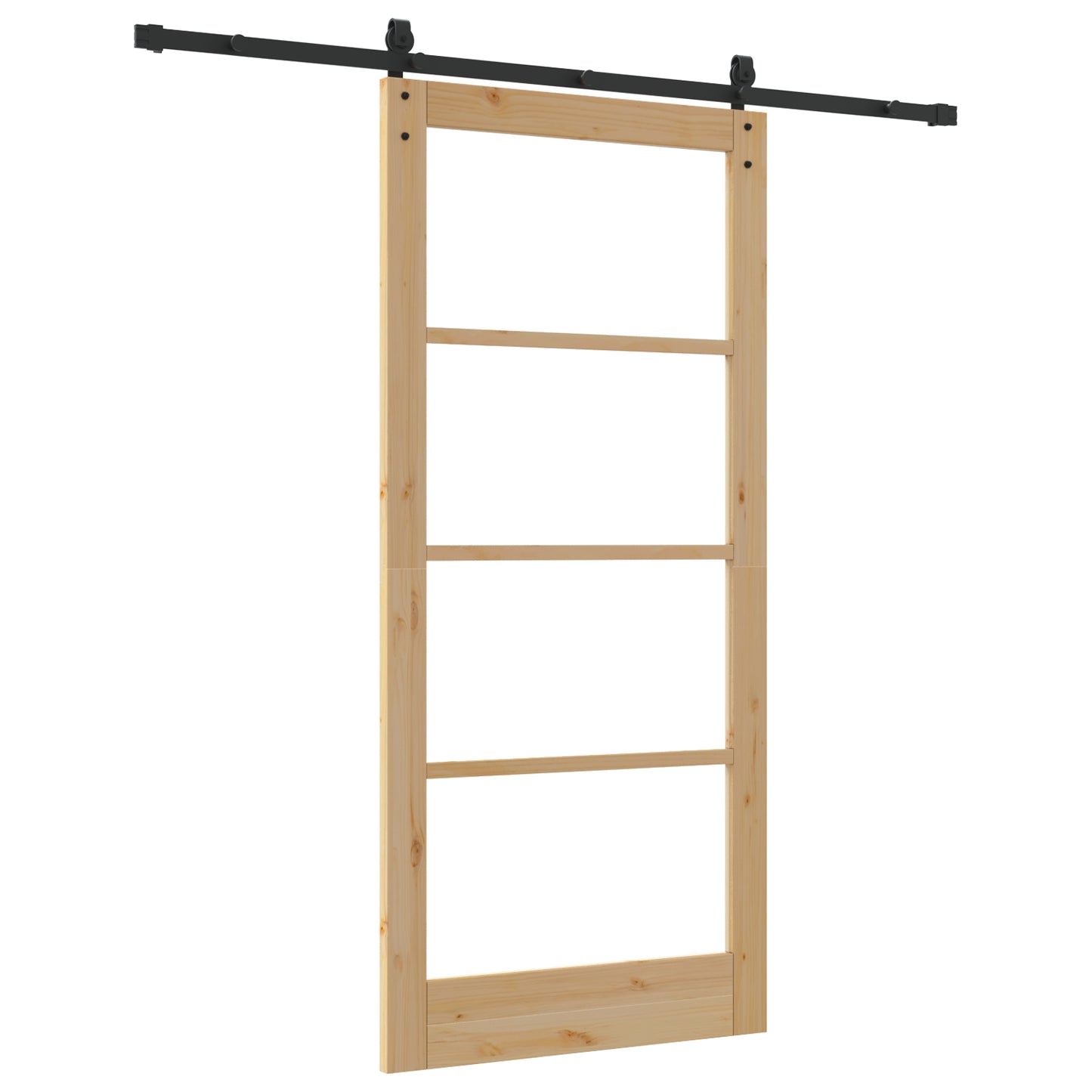 Sliding Door with Hardware Set "ORKDAL" Solid Wood & Glass, vidaXL Interior Door with Glass "ORKDAL" 93x202x4 cm Solid Wood Pine