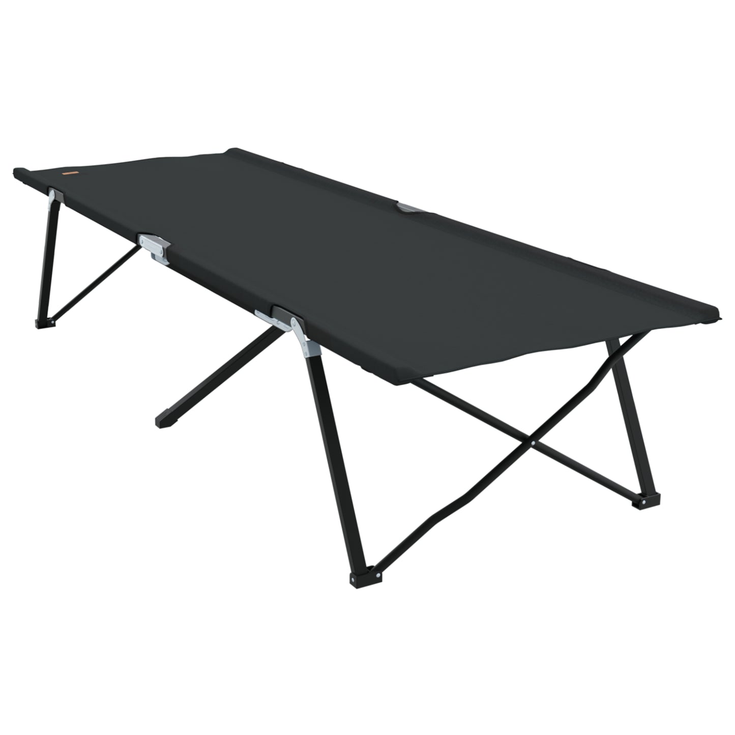 Folding Sun Bed with Carry Bag Black 600D Oxford Fabric