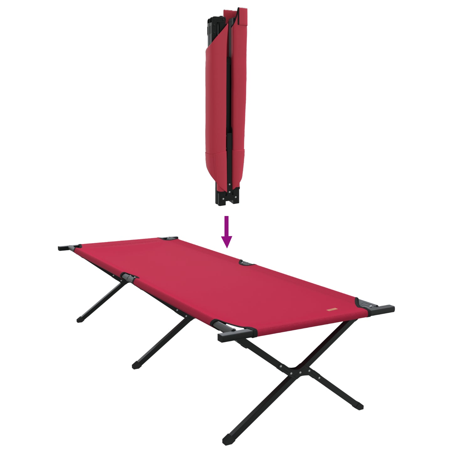 Folding Sun Bed with Carry Bag Red 600D Oxford Fabric