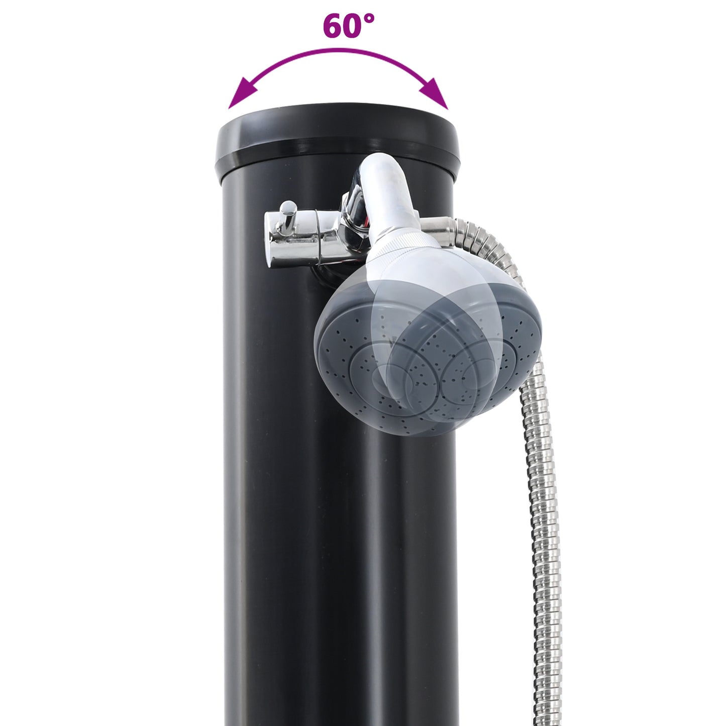 Outdoor Solar Shower with Handheld Shower Head 217 cm 20 L